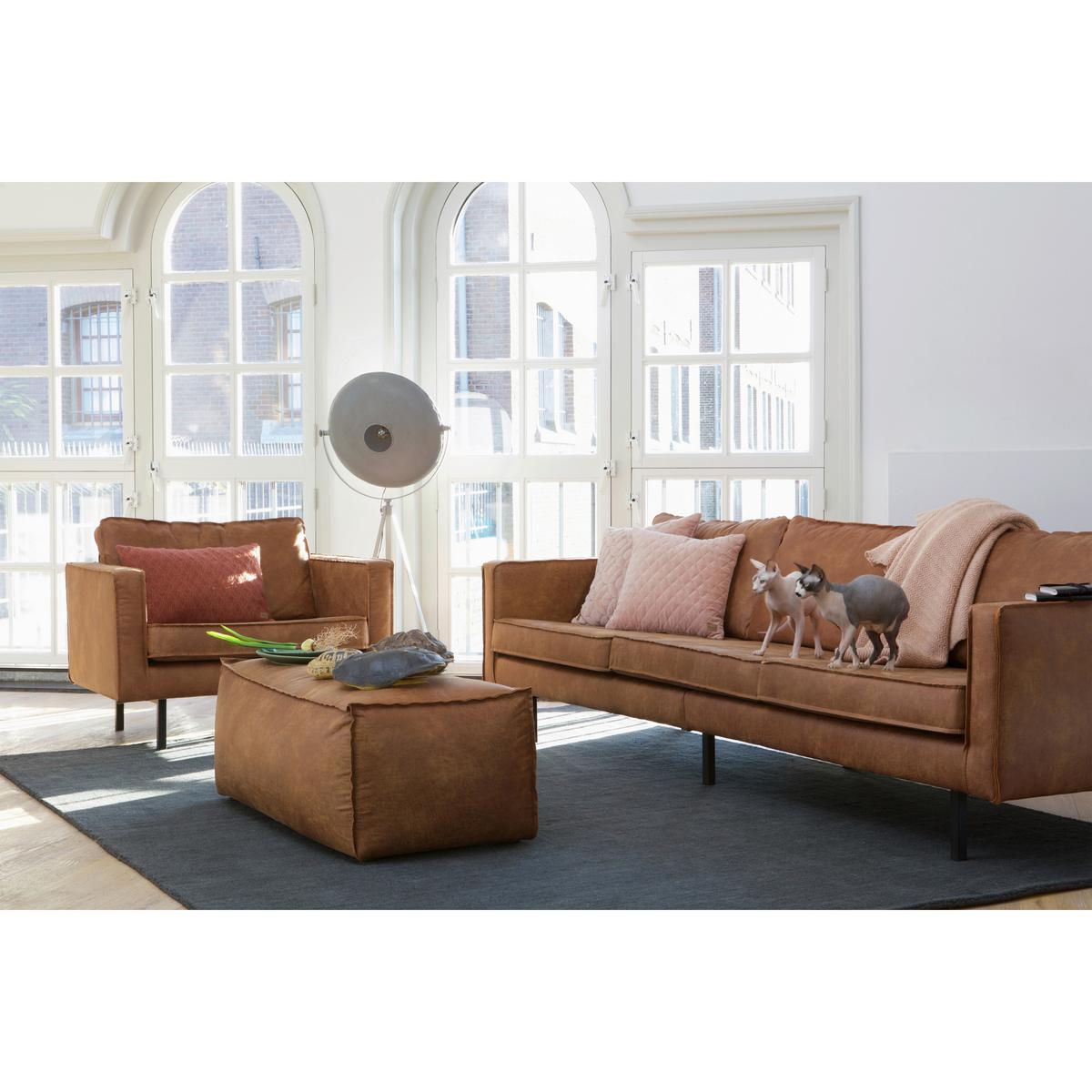 Hocker Rodeo Cognac B: 120cm - Cognac, Design, Leder (120/43/60cm) - Livetastic