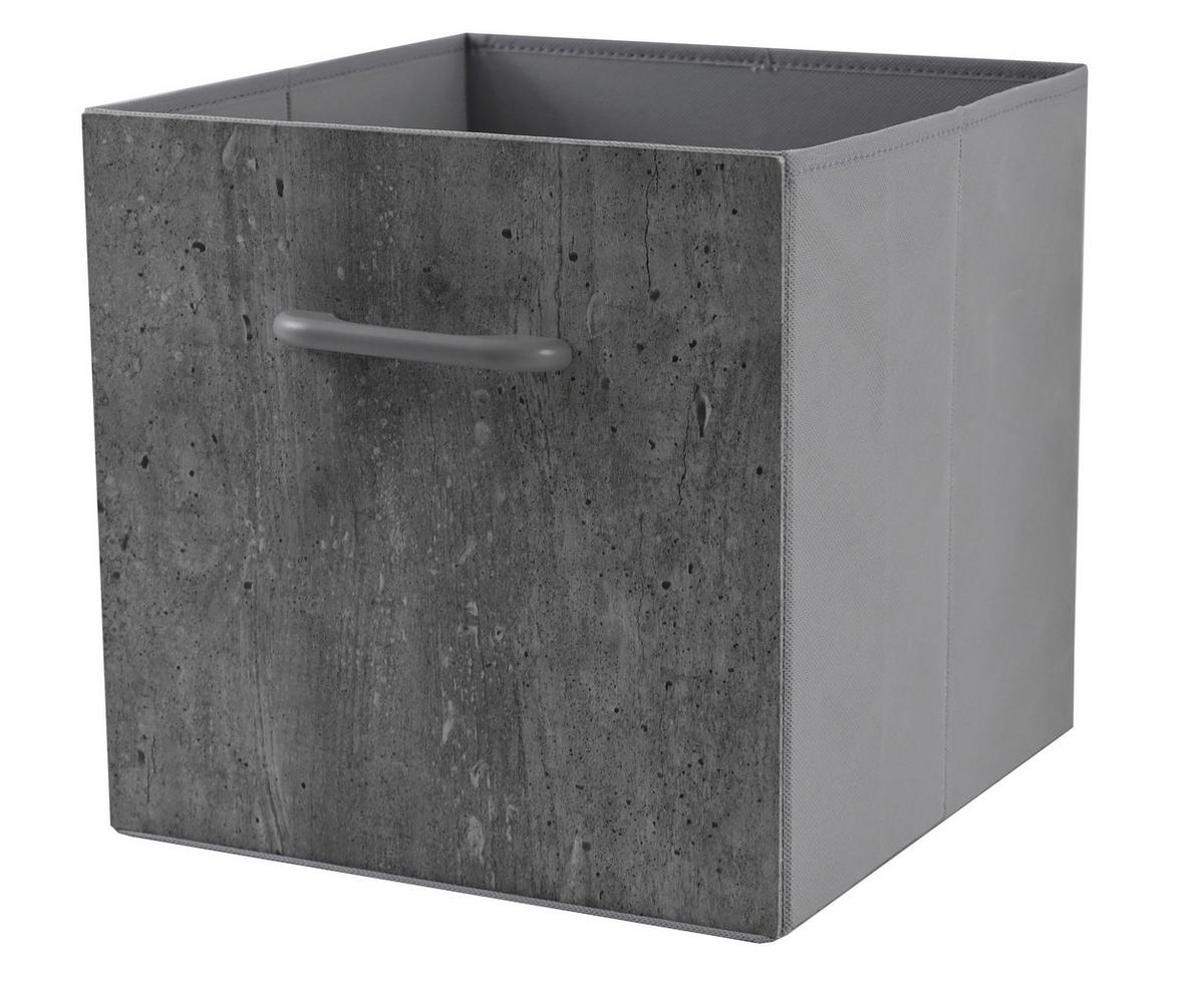 Faltbox Martin - Grau, KONVENTIONELL, Karton/Holz (33/33/32cm) - James Wood