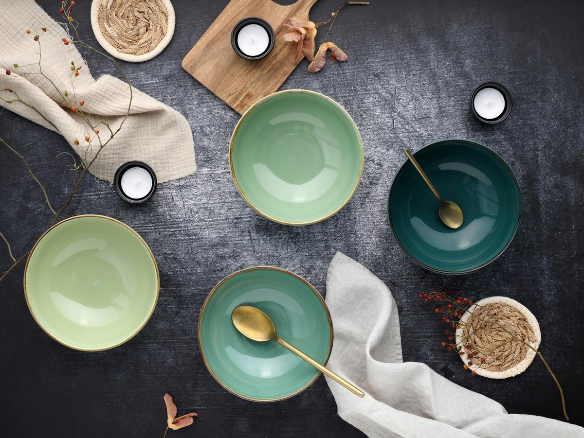 Schüsselset Nature Collection Green Life, 4--Teilig., Grün - Grün, Design, Keramik - Creatable