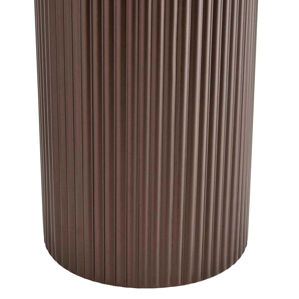 PRÍRUČNÝ STOLÍK SOLCO -TREND- - bronzová/prírodná farba, Lifestyle, kov/kompozitné drevo (30/56cm) - Premium Living