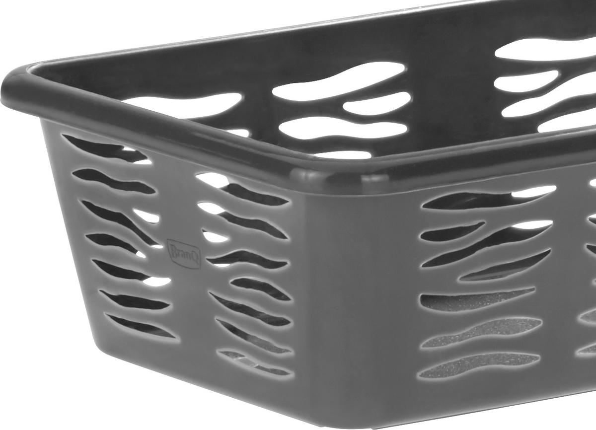 Tárolókosár Zebra - antracit/fehér, Konventionell, műanyag (19,7/10/5cm) - Homezone