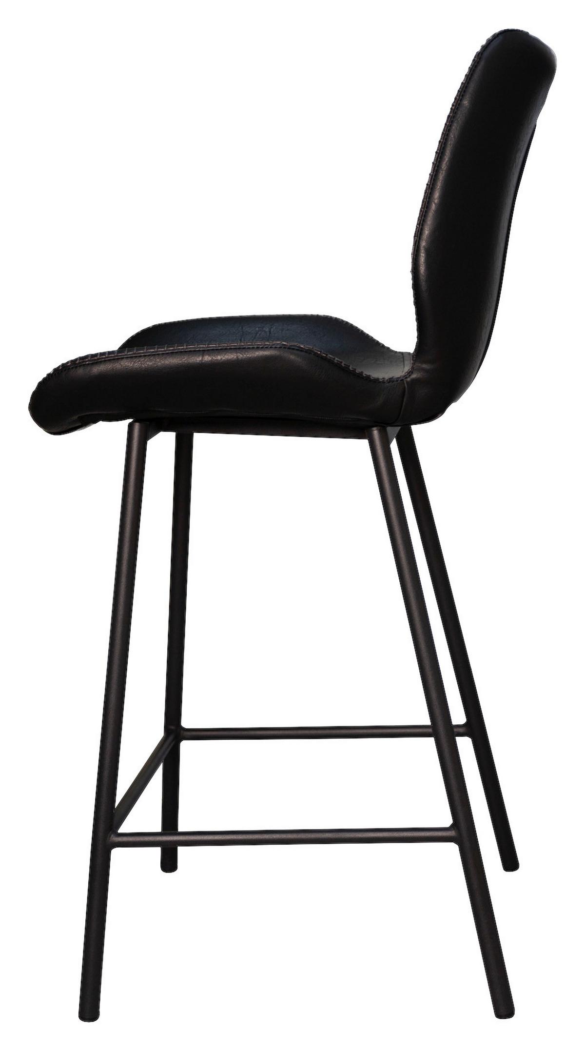 Barhocker-Set Barron - Schwarz, KONVENTIONELL, Kunststoff/Textil (47/99/55cm) - MID.YOU