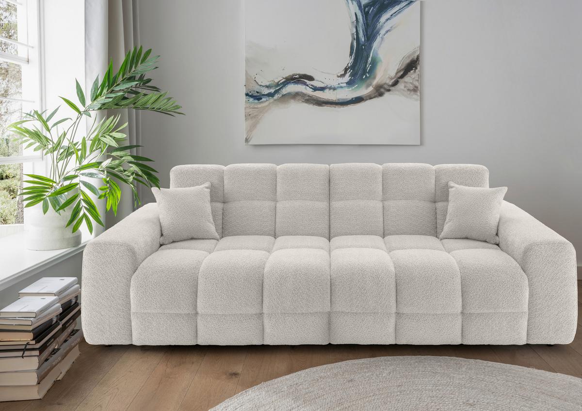 Viersitzer-Sofa Bosco, Weiß B: 300 cm - Schwarz/Weiß, MODERN, Textil (300/87/120cm) - Livetastic