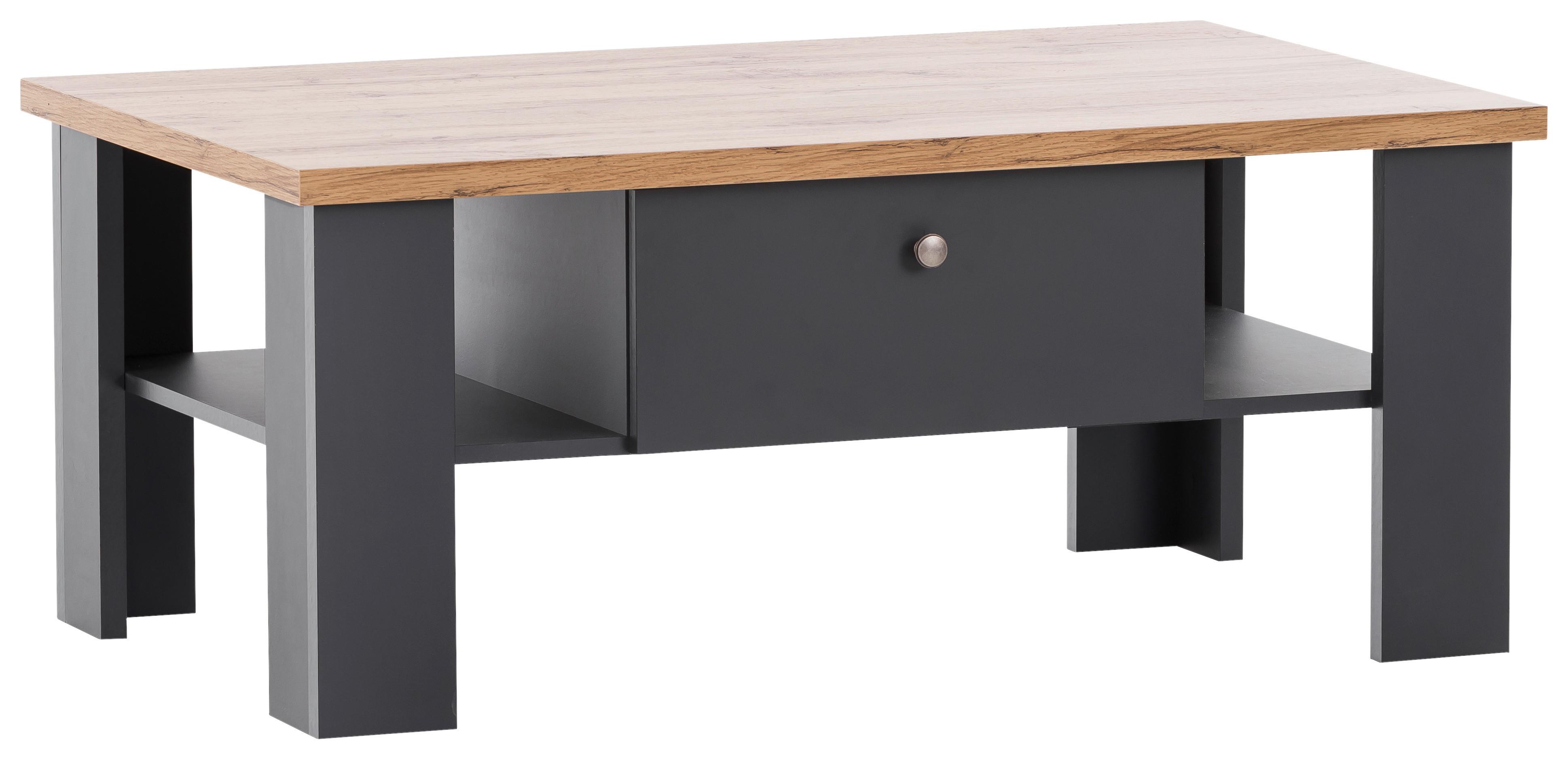 Couchtisch Catania Anthrazit/Eiche Wotan B:110 cm - Anthrazit/Eiche Wotan, Design, Holzwerkstoff (110/45/70cm) - MID.YOU