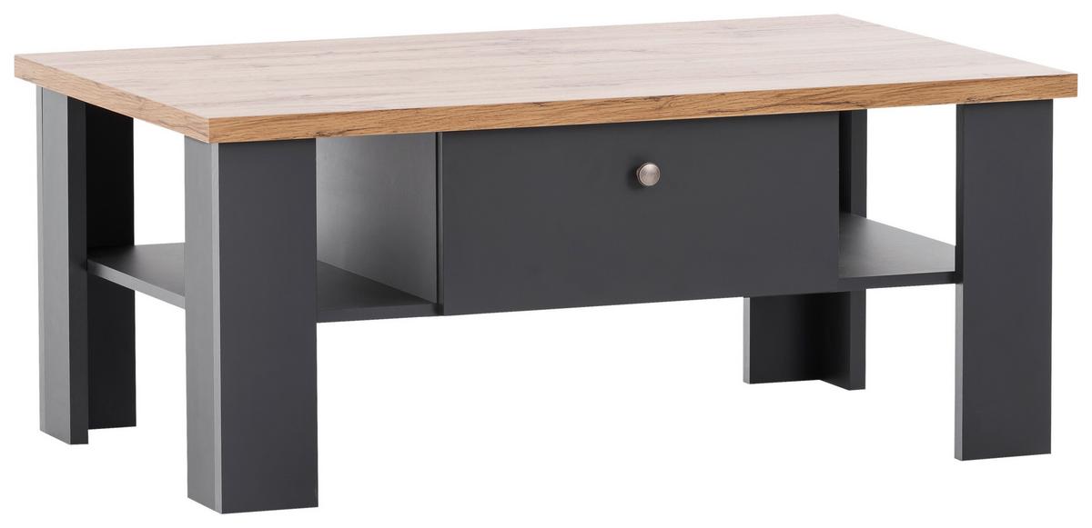 Couchtisch Catania Anthrazit/Eiche Wotan B:110 cm - Anthrazit/Eiche Wotan, Design, Holzwerkstoff (110/45/70cm) - MID.YOU