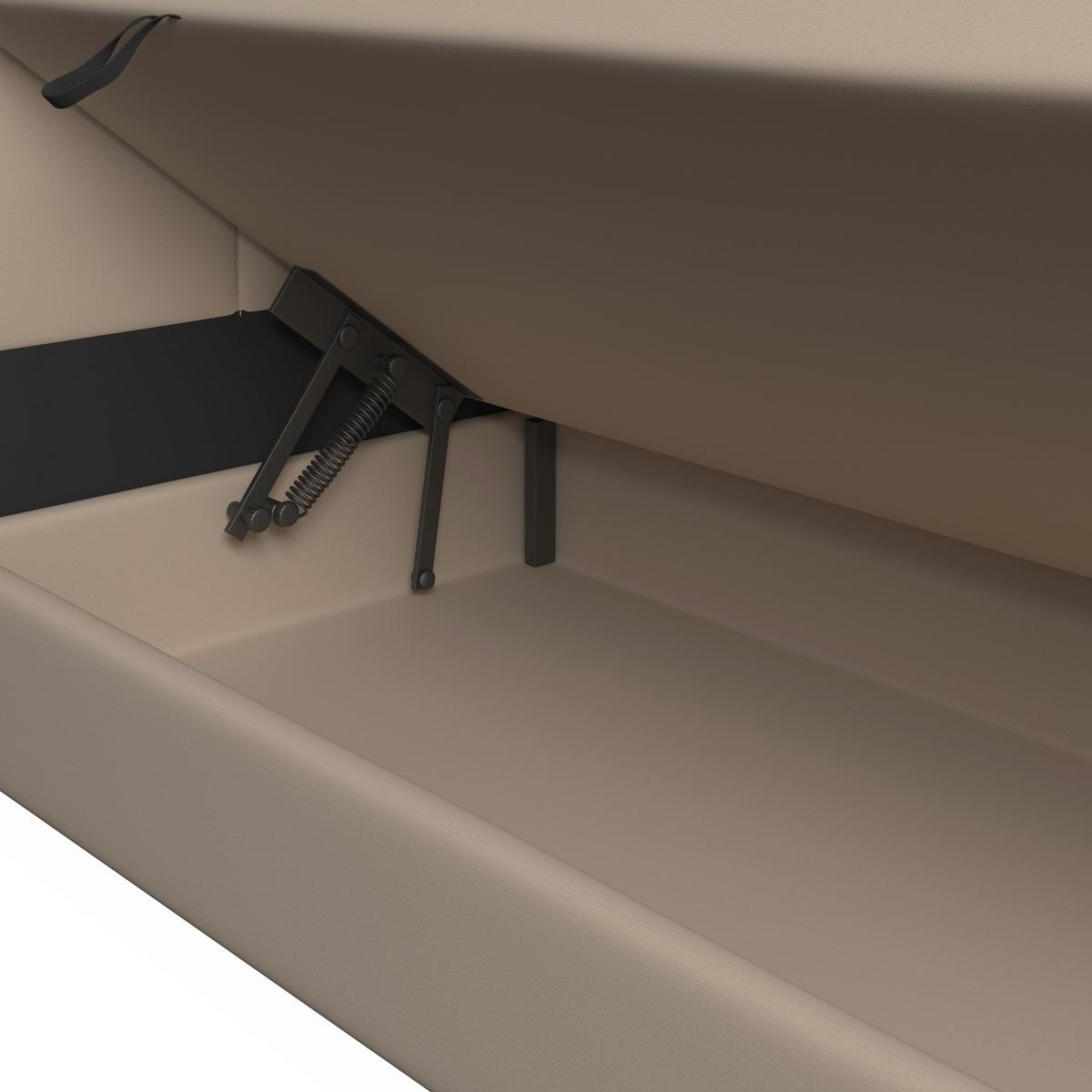 Posteľ boxspring ROMA, béžová, 180x200cm - čierna/béžová, Modern, kov/drevo (180/200cm)