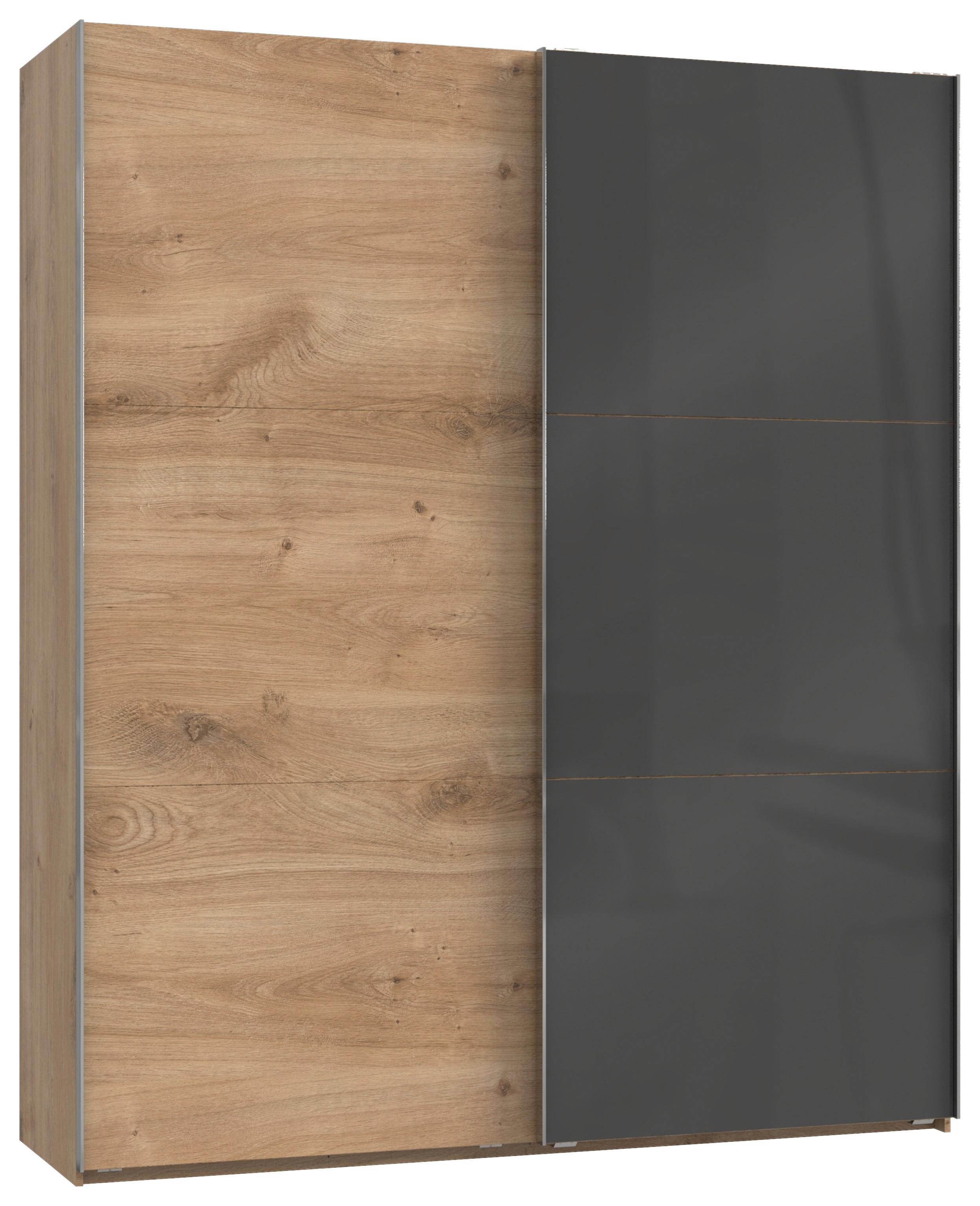 Schwebetürenschrank B: 200 Cm Level 36c Grau/eiche Dekor - Eichefarben/Grau, MODERN, Holzwerkstoff (200/236/65cm) - MID.YOU