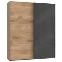 Schwebetürenschrank B: 200 Cm Level 36c Grau/eiche Dekor - Eichefarben/Grau, MODERN, Holzwerkstoff (200/236/65cm) - MID.YOU
