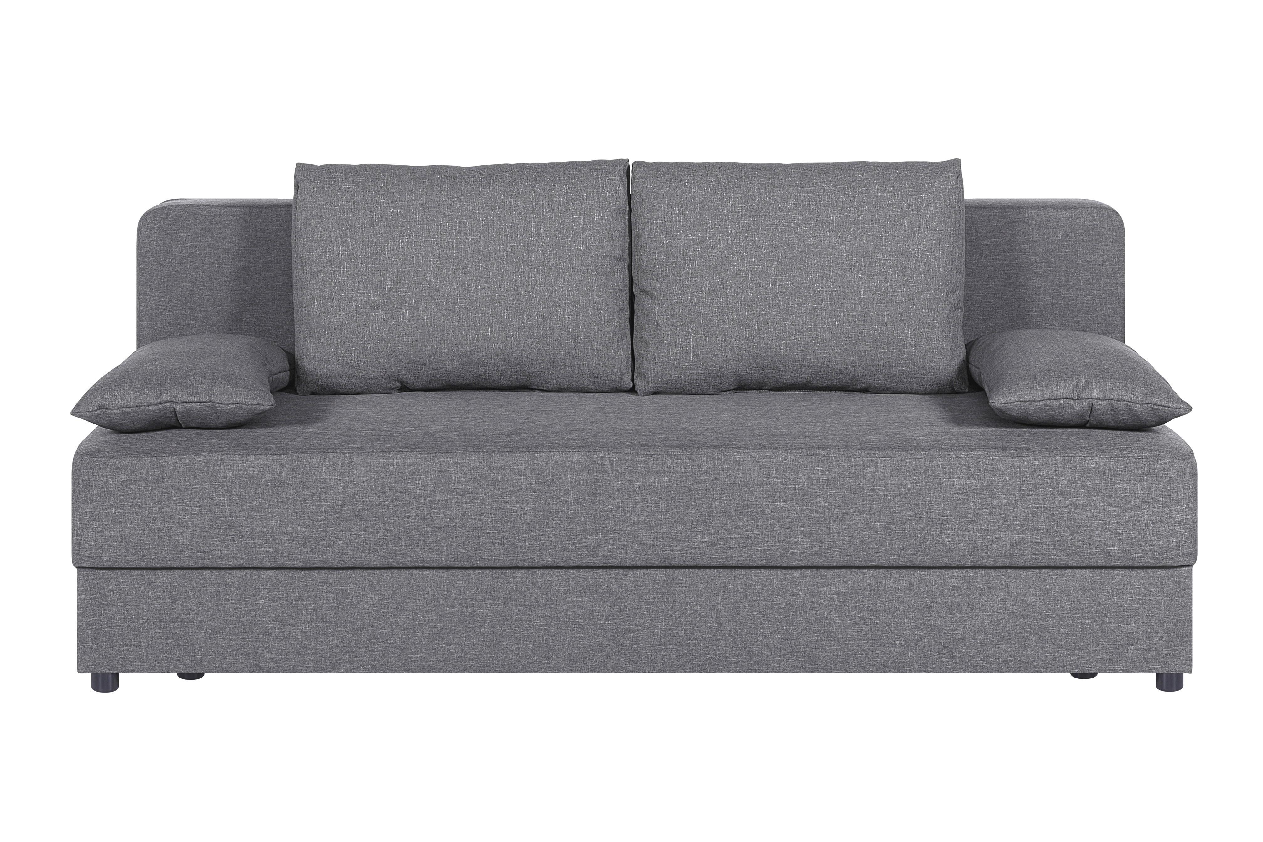 2-Sitzer-Sofa Nele mit Schlaffunktion Silberfarben - Silberfarben, Design, Holzwerkstoff/Textil (193/82/80cm) - P & B