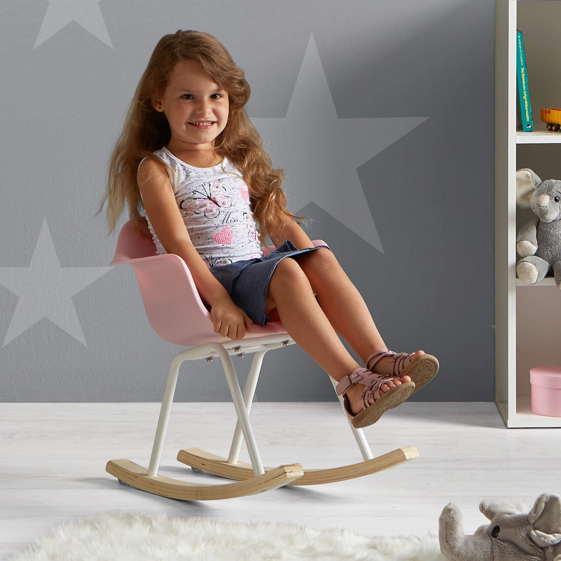 Dětská Židle Bobby - růžová, Moderní, kov/dřevo (41,5/60/54cm) - Modern Living