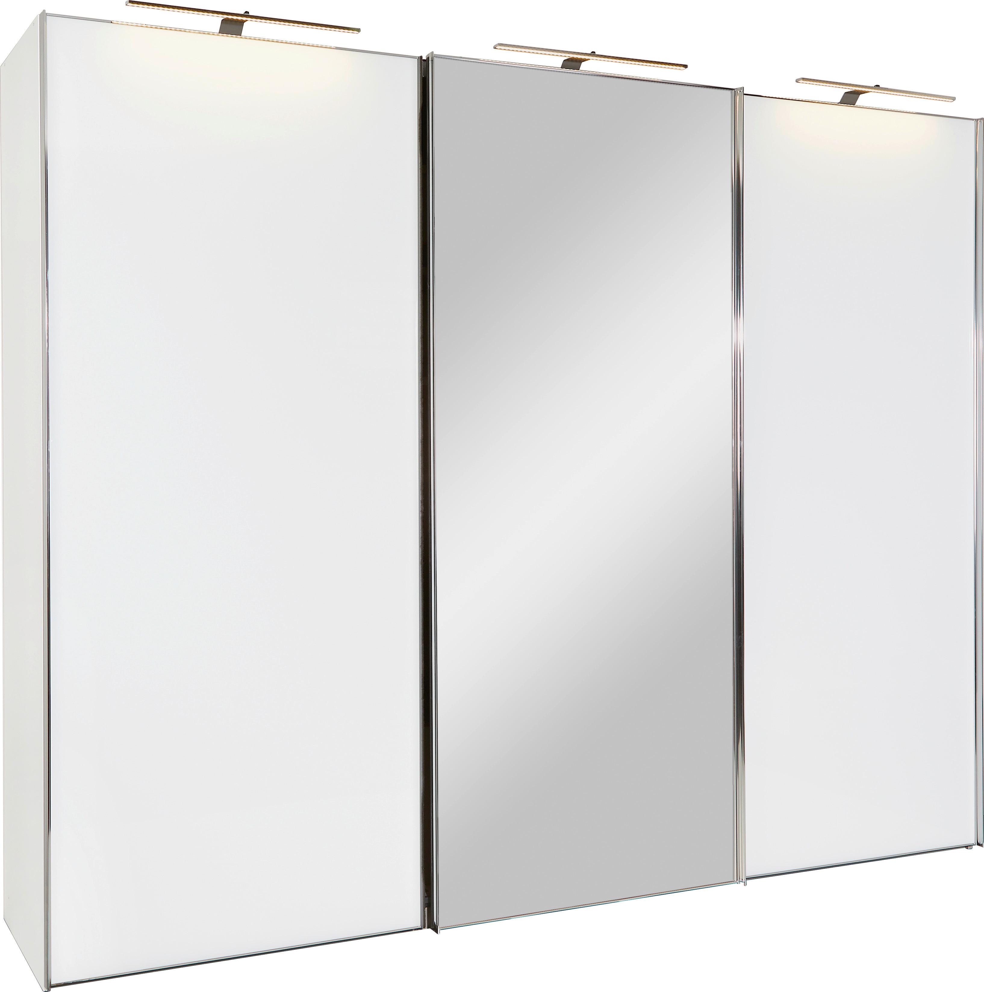Schwebetürenschrank M. Spiegel 249 Cm Sonate Rom, Weiß