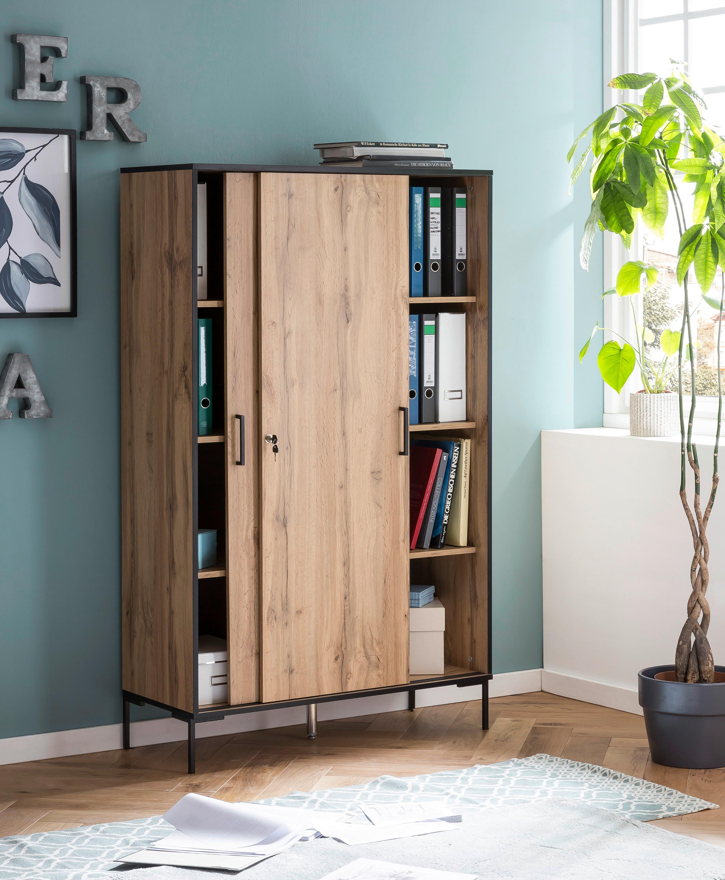 Aktenschrank versperrbar Holzwerkstoff B:100,1 - Eichefarben, MODERN, Holzwerkstoff (100,1/163,8/41cm)