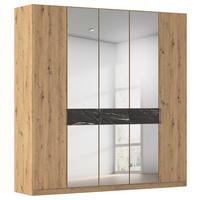 Drehtürenschrank Versity-d Eiche Artisanmarmoroptik 5trg - Silberfarben/Eiche Artisan, Trend, Holzwerkstoff (226/229/54cm) - James Wood