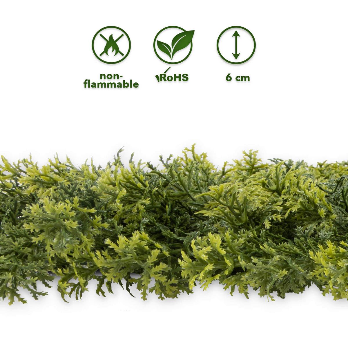 Wandverkleidung Kunstpflanze - Waldgrün/Dunkelgrün, Trend, Kunststoff (50/50cm) - FloorDirekt