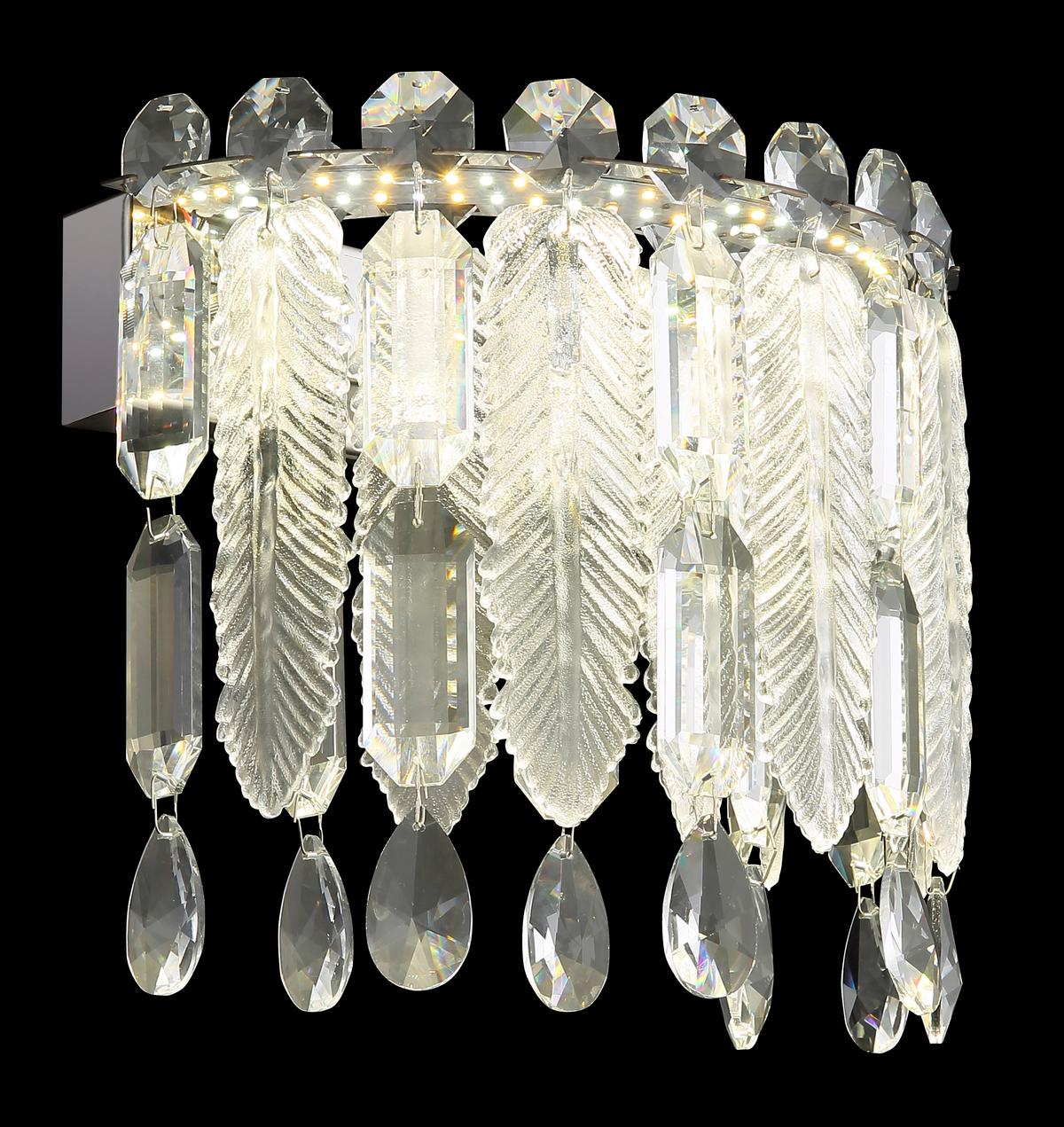 LED-Wandleuchte 67176-12w - Klar/Chromfarben, KONVENTIONELL, Glas/Metall (28/17/24,5cm) - Globo