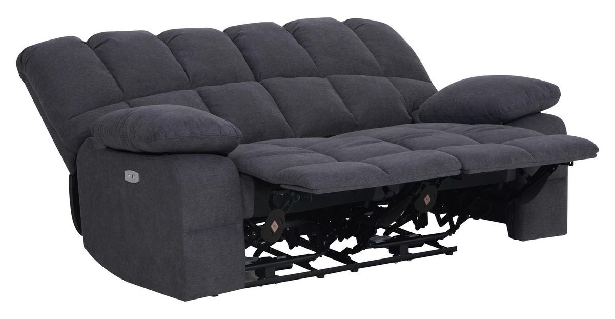 Dvojmiestna pohovka BOLTON, sivá, el.relaxačná funkcia - sivá, Basics, kov/drevo (168/103,5/96,5cm)