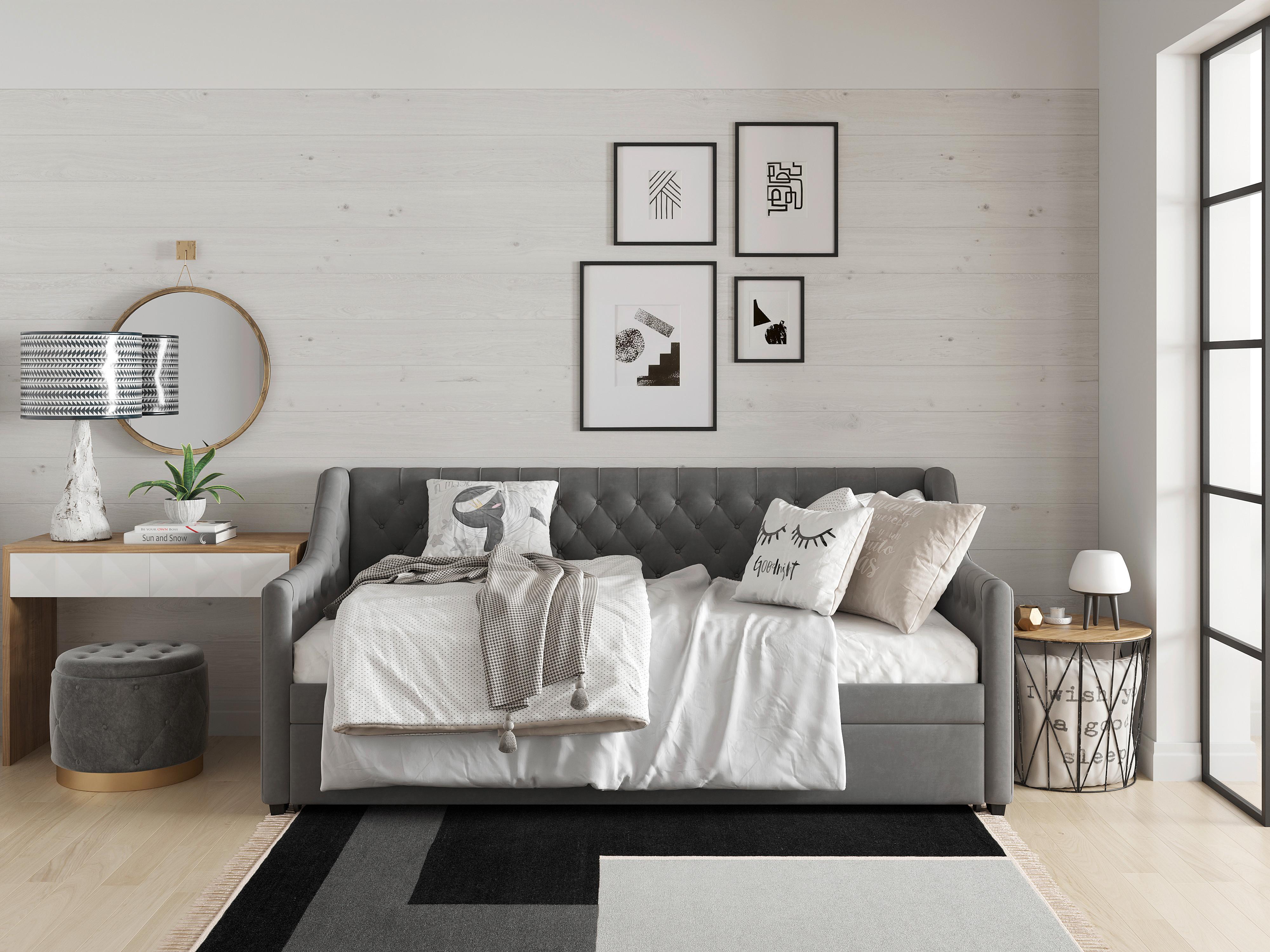 2-Sitzer-Sofa Mit Schlaffunktion B: 110 cm - Anthrazit, LIFESTYLE, Holz/Textil (110/97/210cm) - MID.YOU