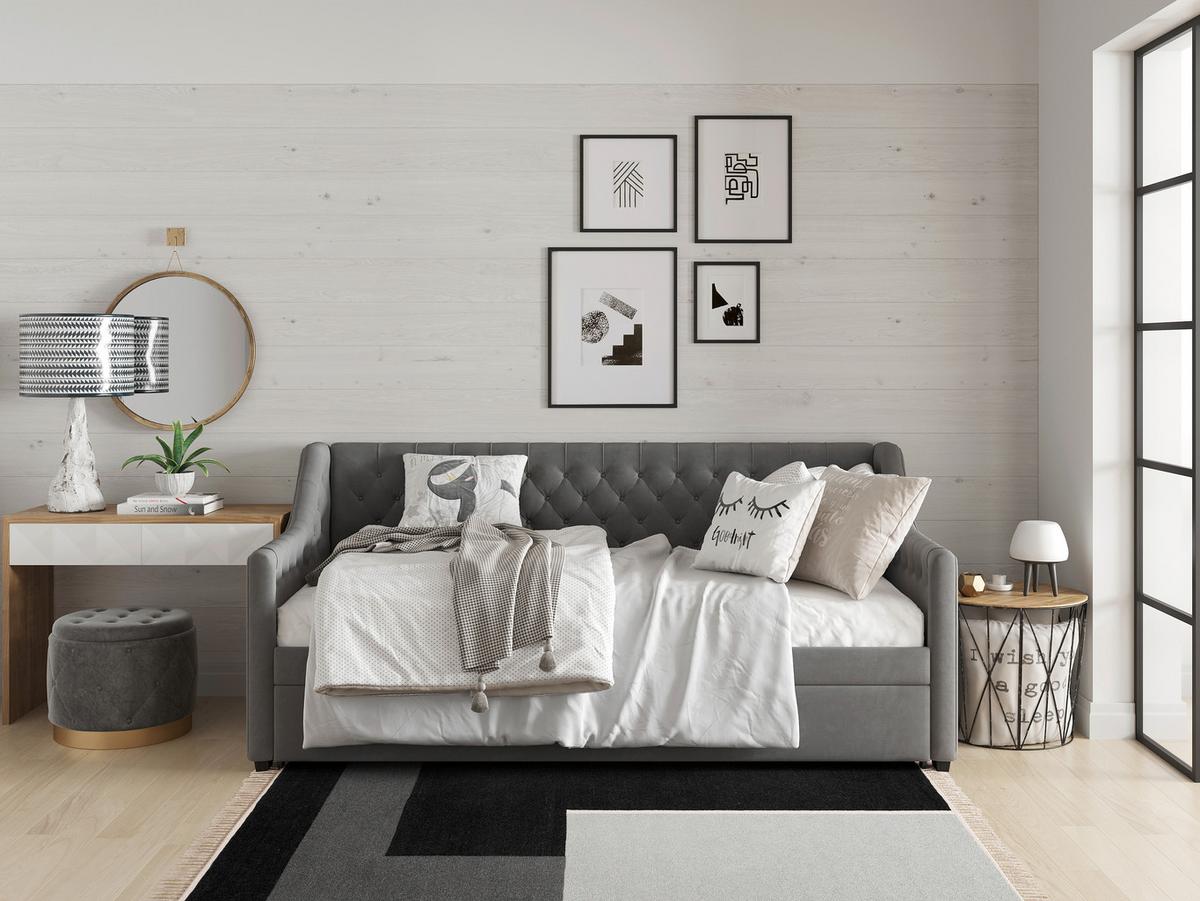 2-Sitzer-Sofa Mit Schlaffunktion B: 110 cm - Anthrazit, LIFESTYLE, Holz/Textil (110/97/210cm) - MID.YOU