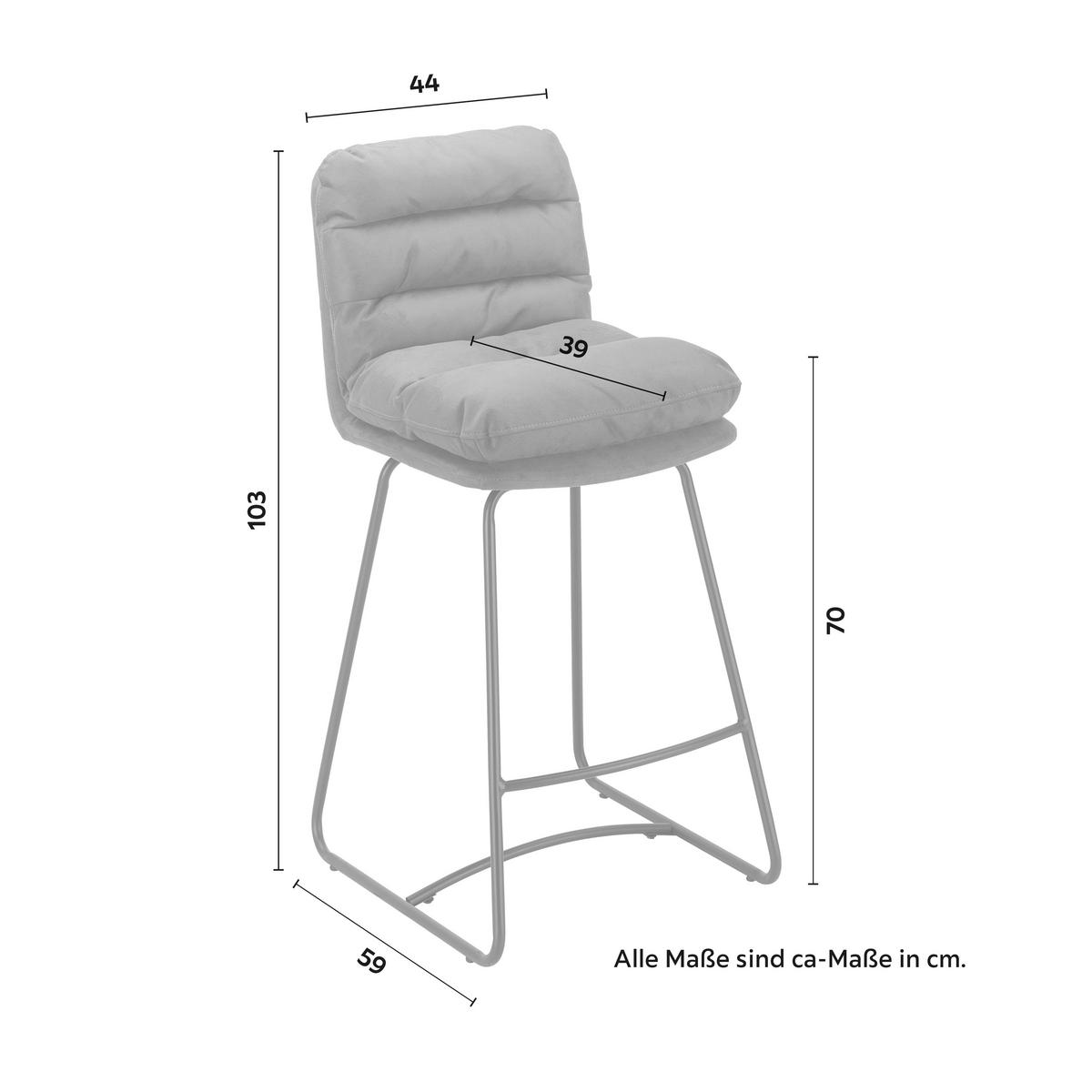 Barová židle KONA tmavě šedá - černá/tmavě šedá, Moderní, kov/textil (44/103/59cm) - Bessagi Home
