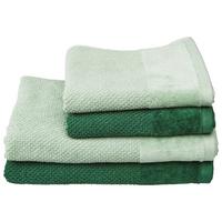 Handtuch Set Chiara 4-tlg. Baumwolle Grün 450 G/m2 - Dunkelgrün/Hellgrün, MODERN, Textil - Luca Bessoni