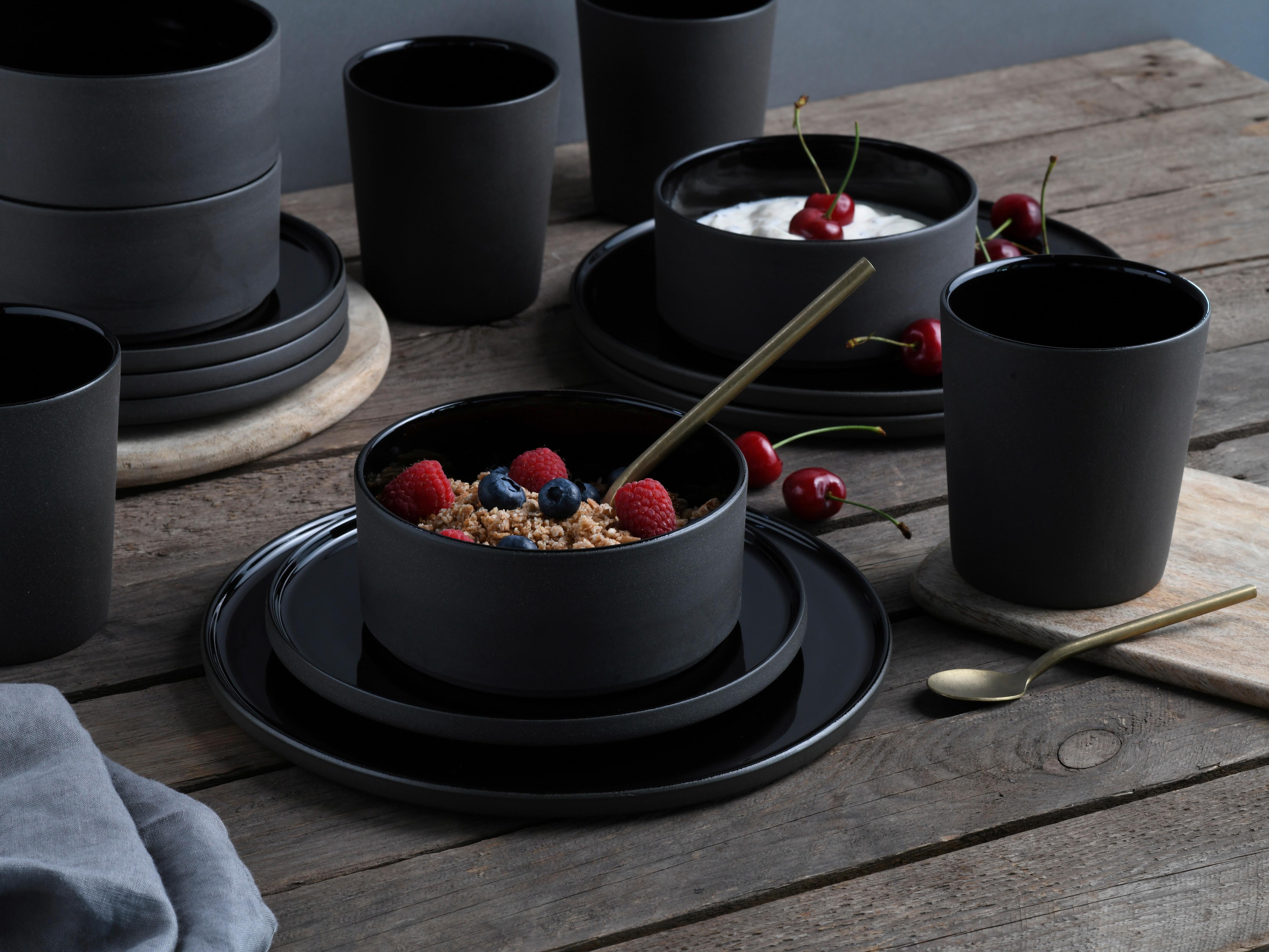 Kombinovaný servis FUTUTRO BLACK, 8-dielny - čierna, Trend, keramika - Creatable