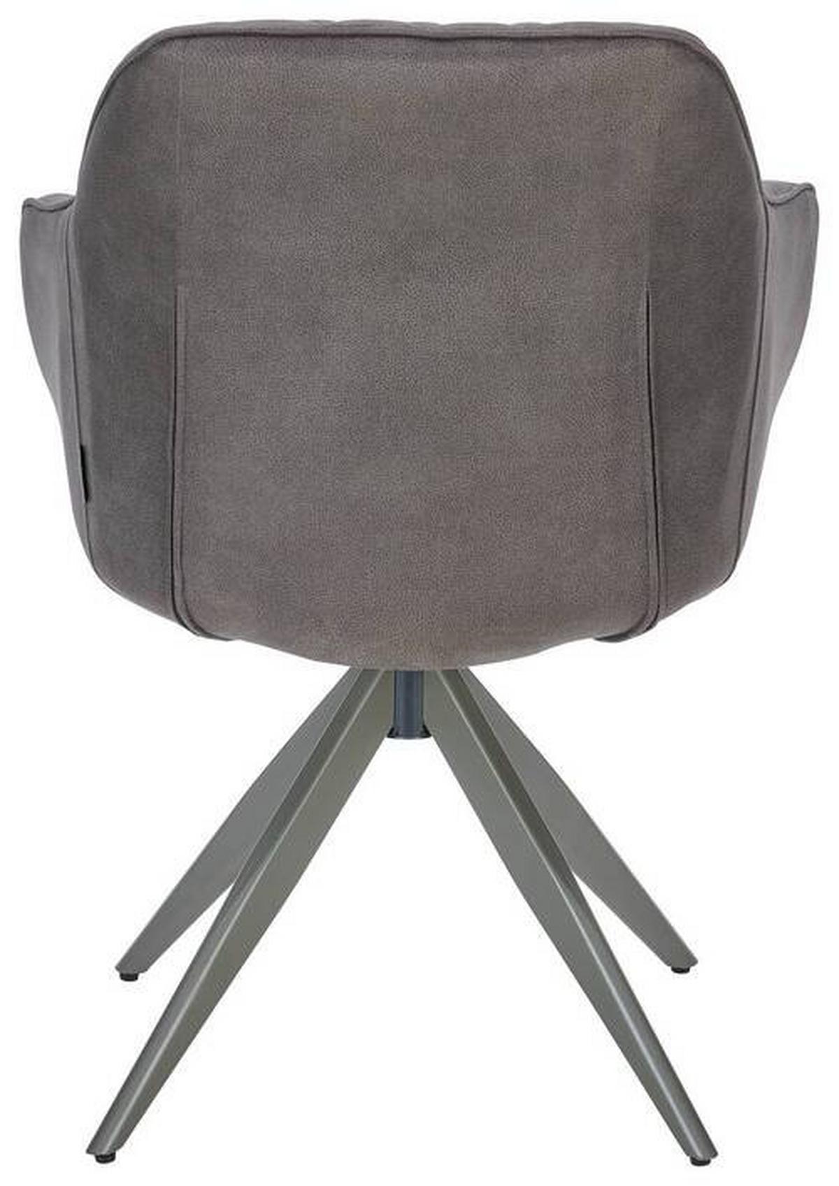 Armlehnstuhl Adriano Dunkelgrau drehbare Sitzfläche - Dunkelgrau, MODERN, Textil/Metall (59/84/59cm) - Livetastic