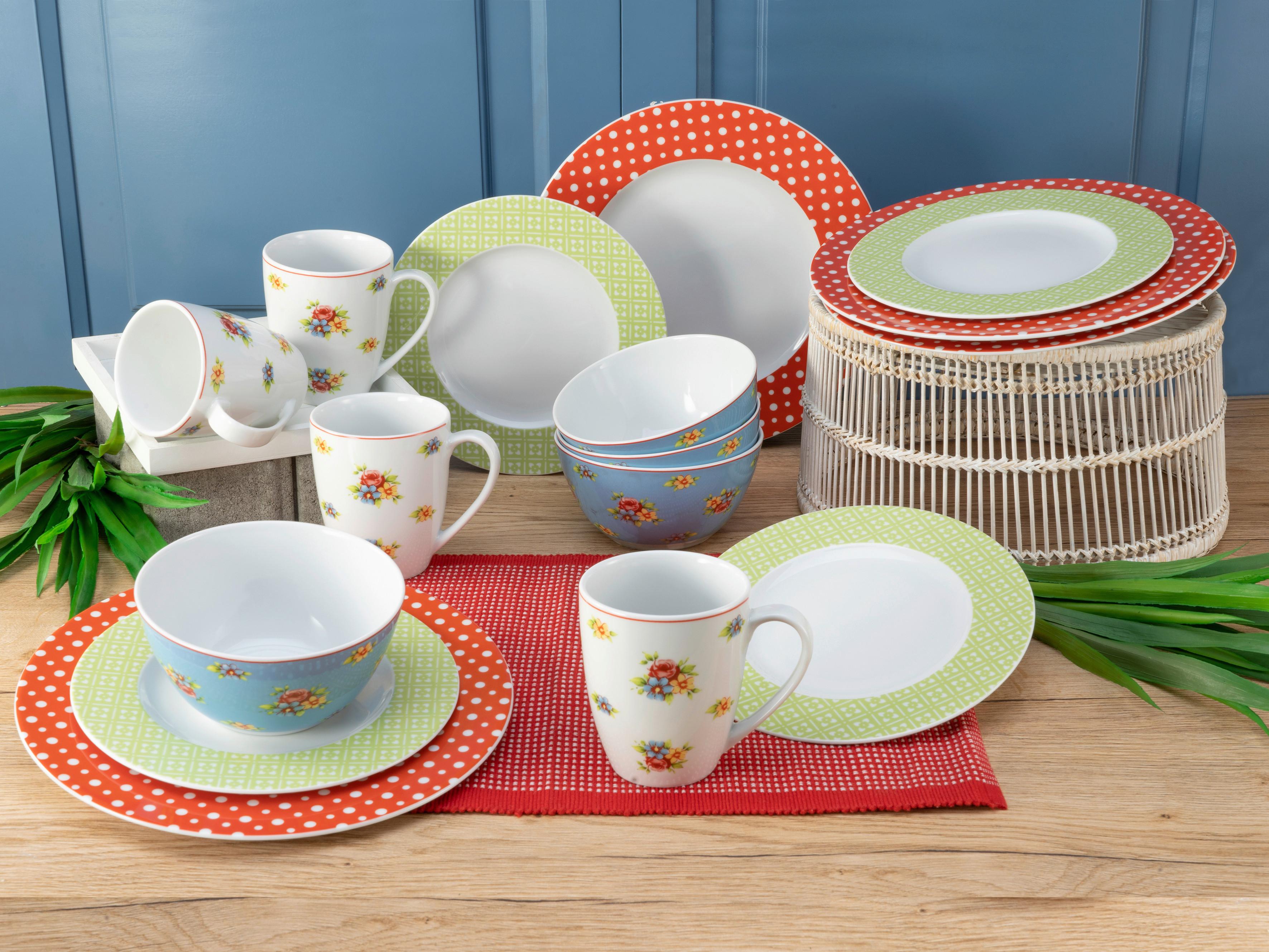 Kombinovaná souprava 22508 - bílá/modrá, keramika (32/31,5/33cm) - Creatable