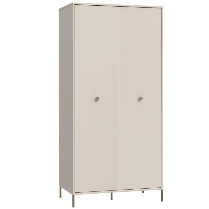 Skriňa so zlatými úchytkami Salvatrice - piesková/zlatá, Konventionell, kov/kompozitné drevo (93,7/195,2/55,8cm)