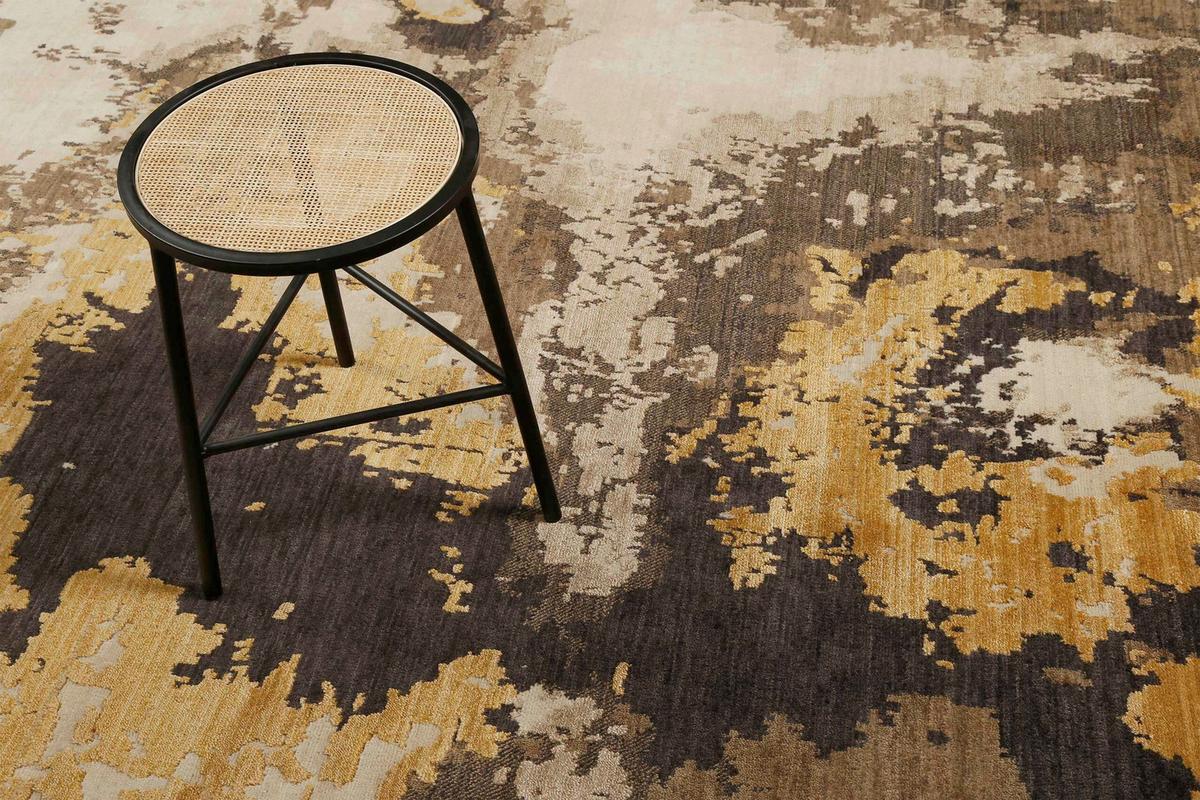 Flachwebteppich Manhattan Schwarz, Goldfarben 50x80 Cm - Beige/Goldfarben, Design, Textil (50/80cm) - Esprit