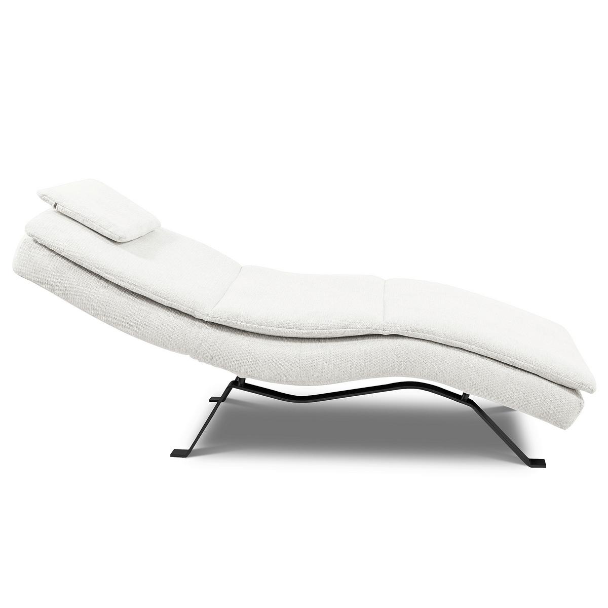 RELAXLIEGE Creme B: 65 cm - Creme/Schwarz, Design, Leder (65/95/171cm) - Celina Home