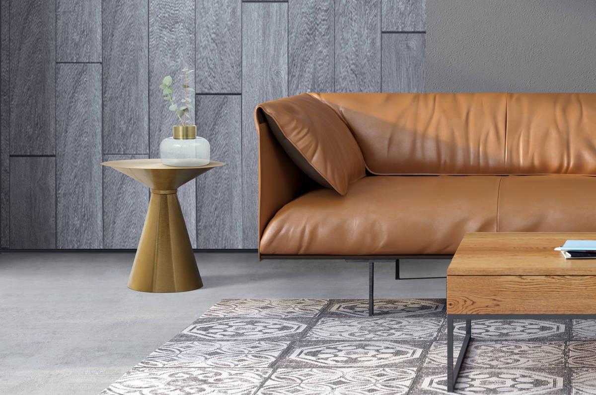 Beistelltisch Art Deco Goldfarben - Goldfarben, Trend, Metall (46/46/45cm) - Kayoom