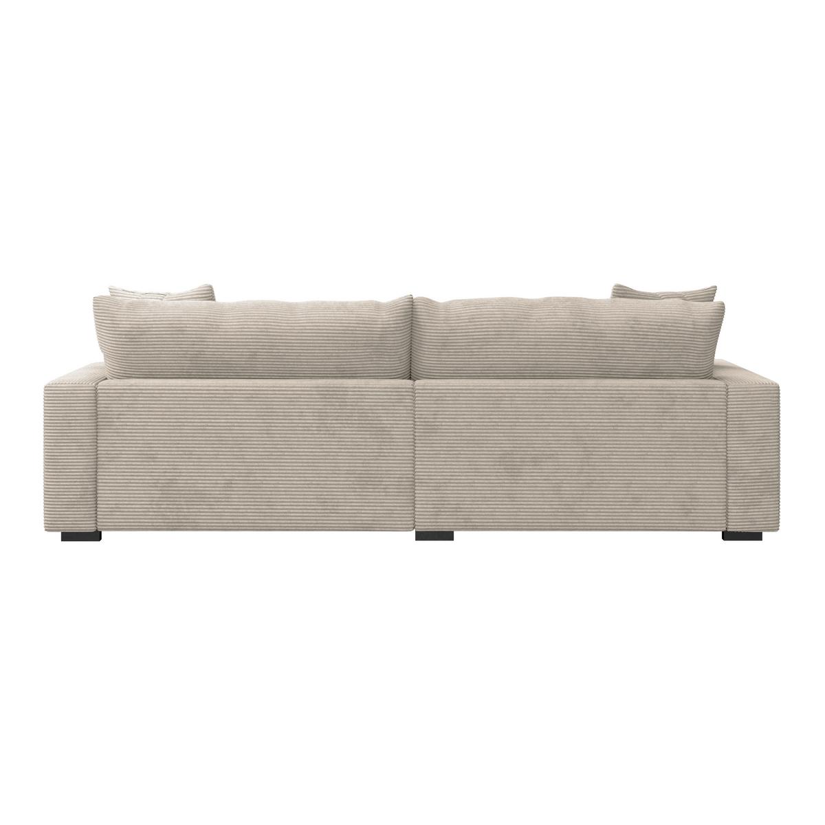 Ecksofa Pelle mit Kissen Beige Cord 180x265 cm - Beige/Schwarz, MODERN, Textil (180/265cm)