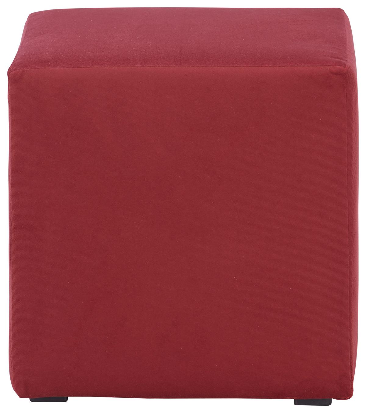 Hocker Bali Rot Sitz Gepolstert H: 42 cm - Rot, MODERN, Textil (45/42/45cm)