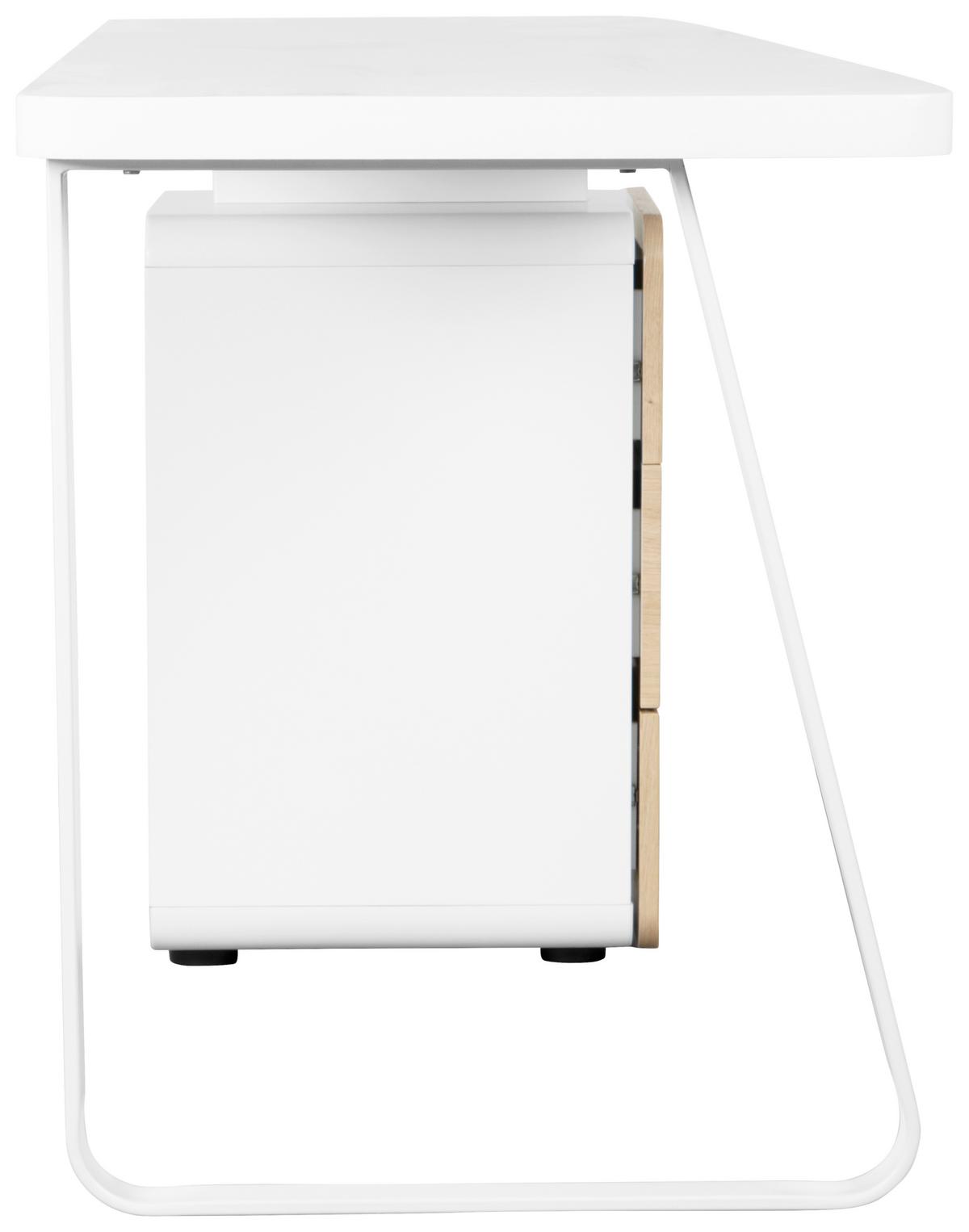 Schreibtisch Havanna - Eichefarben/Weiß, LIFESTYLE, Holzwerkstoff/Metall (140/75/60cm) - MID.YOU