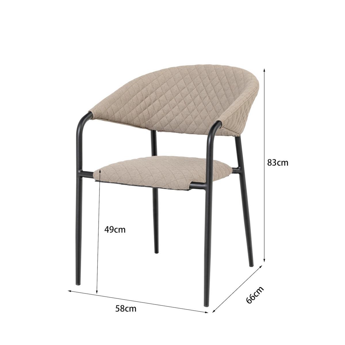 Stapelsessel Puro - Sandfarben/Anthrazit, MODERN, Textil/Metall (58/83/66cm) - Gardenson