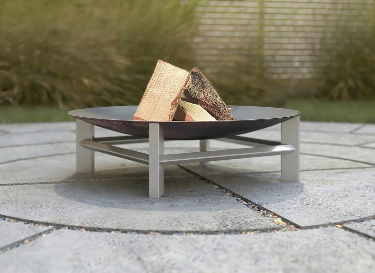 Feuerschale Alpha XXL - Edelstahlfarben/Rostfarben, Basics, Metall (58/58/20cm)