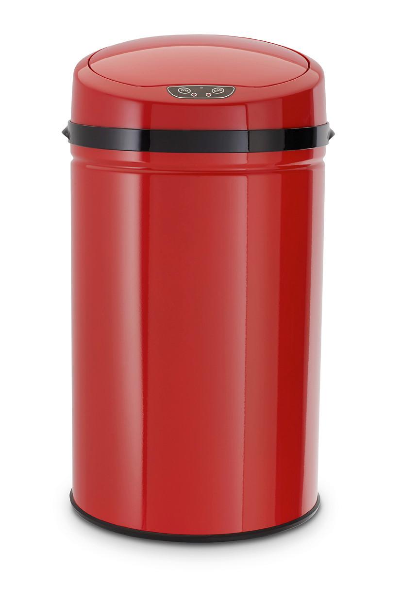 Echtwerk Abfalleimer 30 Liter Edelstahl, Rot - Rot/Schwarz, Basics, Kunststoff/Metall (30,5/56,5cm) - Echtwerk
