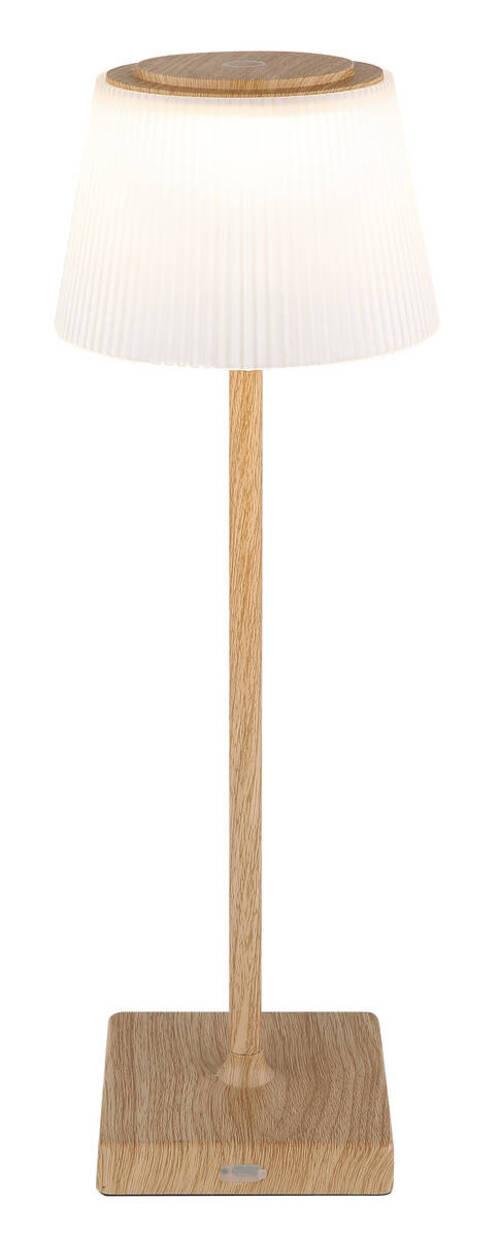 Akku-tischleuchte 58434k - Braun, Natur, Kunststoff/Metall (13/38cm) - Globo