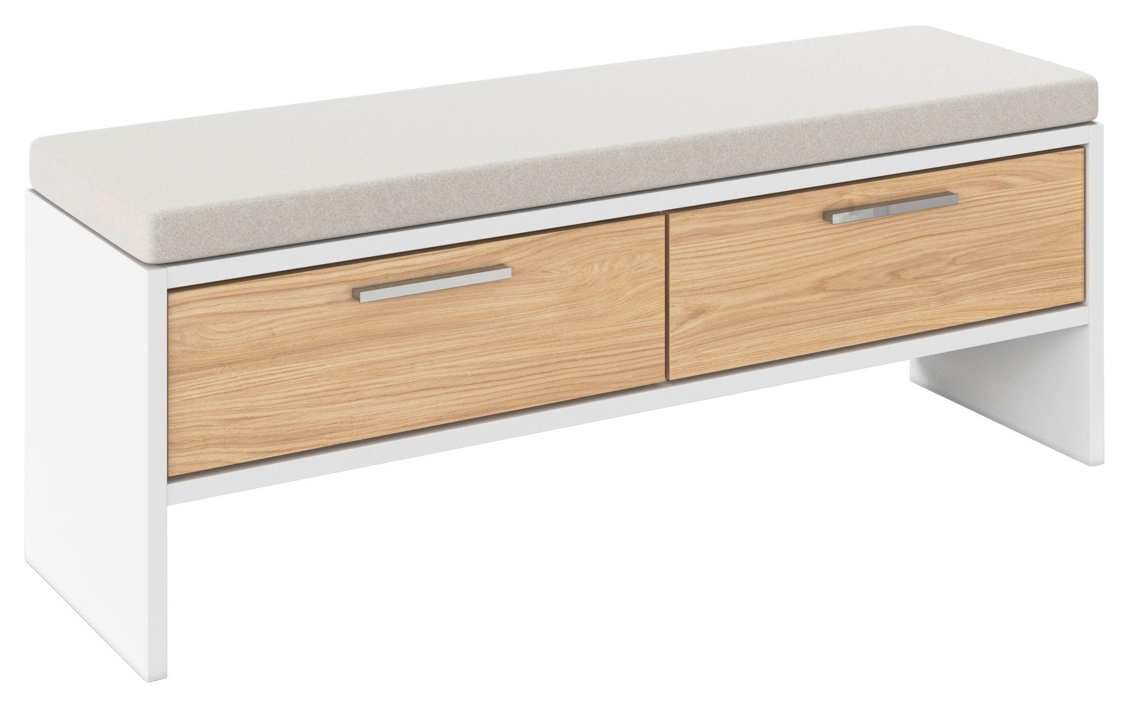 Bettbank Calisto - Eichefarben/Weiß, KONVENTIONELL, Holzwerkstoff (125/48/37cm) - James Wood