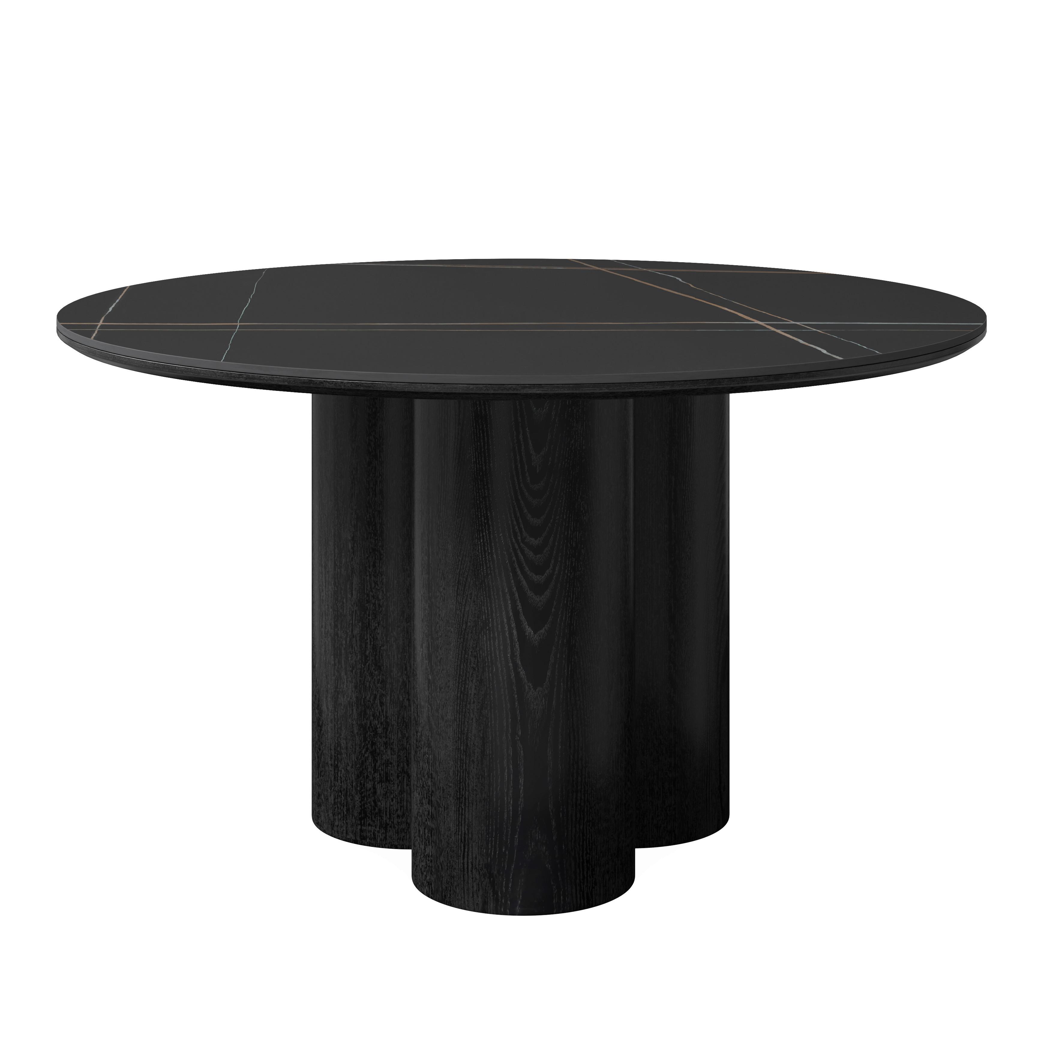 Jídelní stůl Kiano, P: 130 cm - černá, Moderní, dřevo/kompozitní dřevo (130/75cm) - Bessagi Home