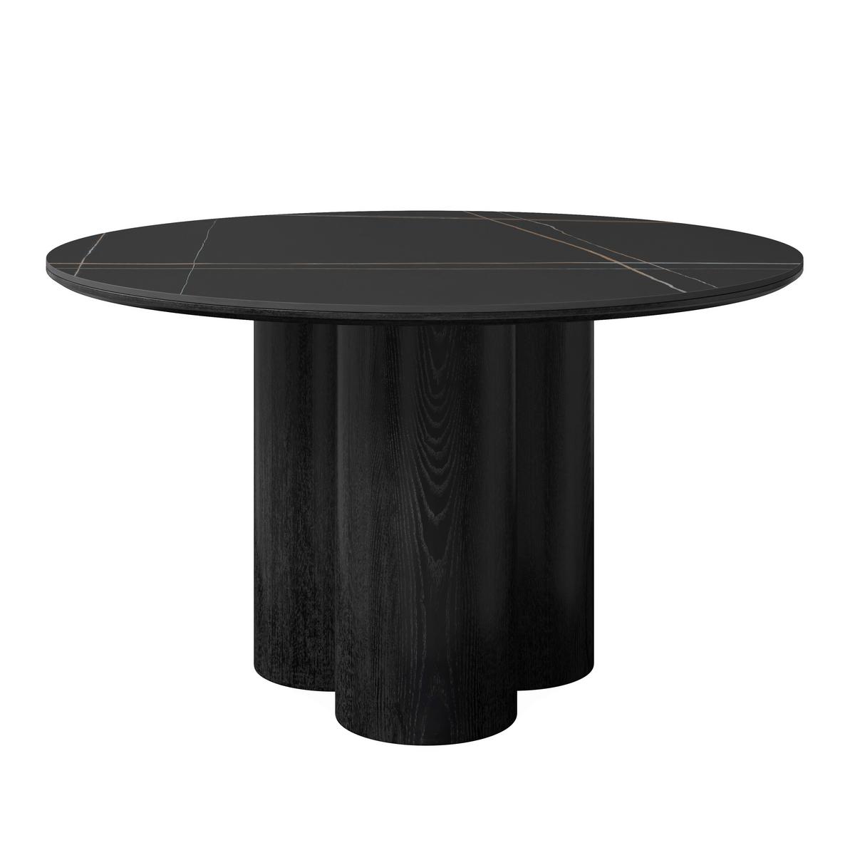 Jedálenský stôl Kiano, P: 130 cm - čierna, Modern, drevo/kompozitné drevo (130/75cm) - Bessagi Home
