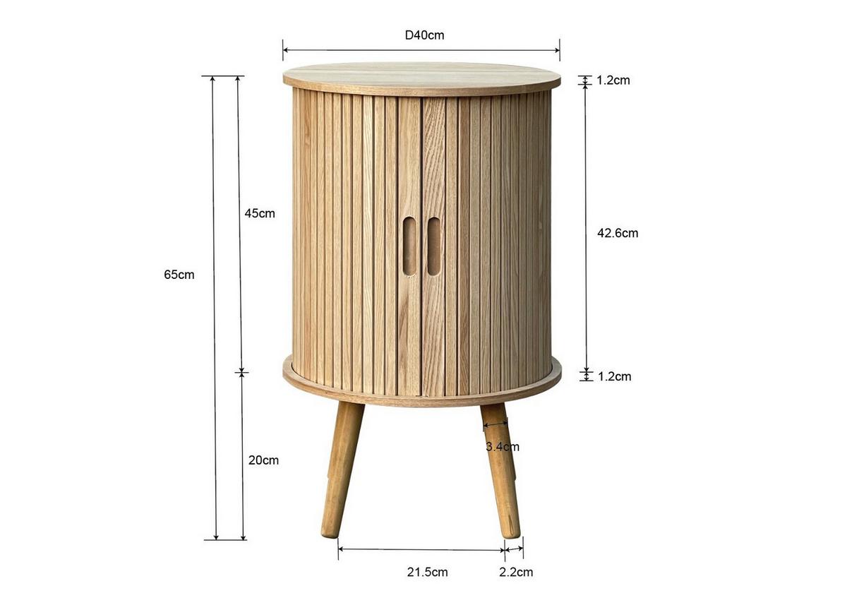 Nočný stolík SKANDY - prírodná farba, Modern, drevo/kompozitné drevo (40/65cm) - Premium Living
