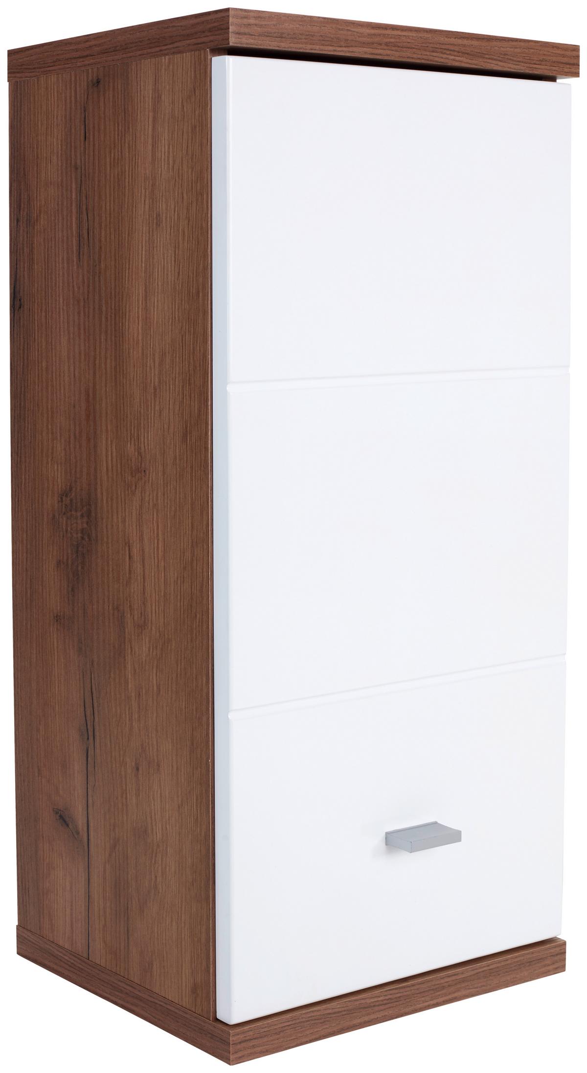 ZÁVESNÁ SKRINKA BARI - biela/farba duba, Konventionell, kompozitné drevo/plast (35/70/25cm)