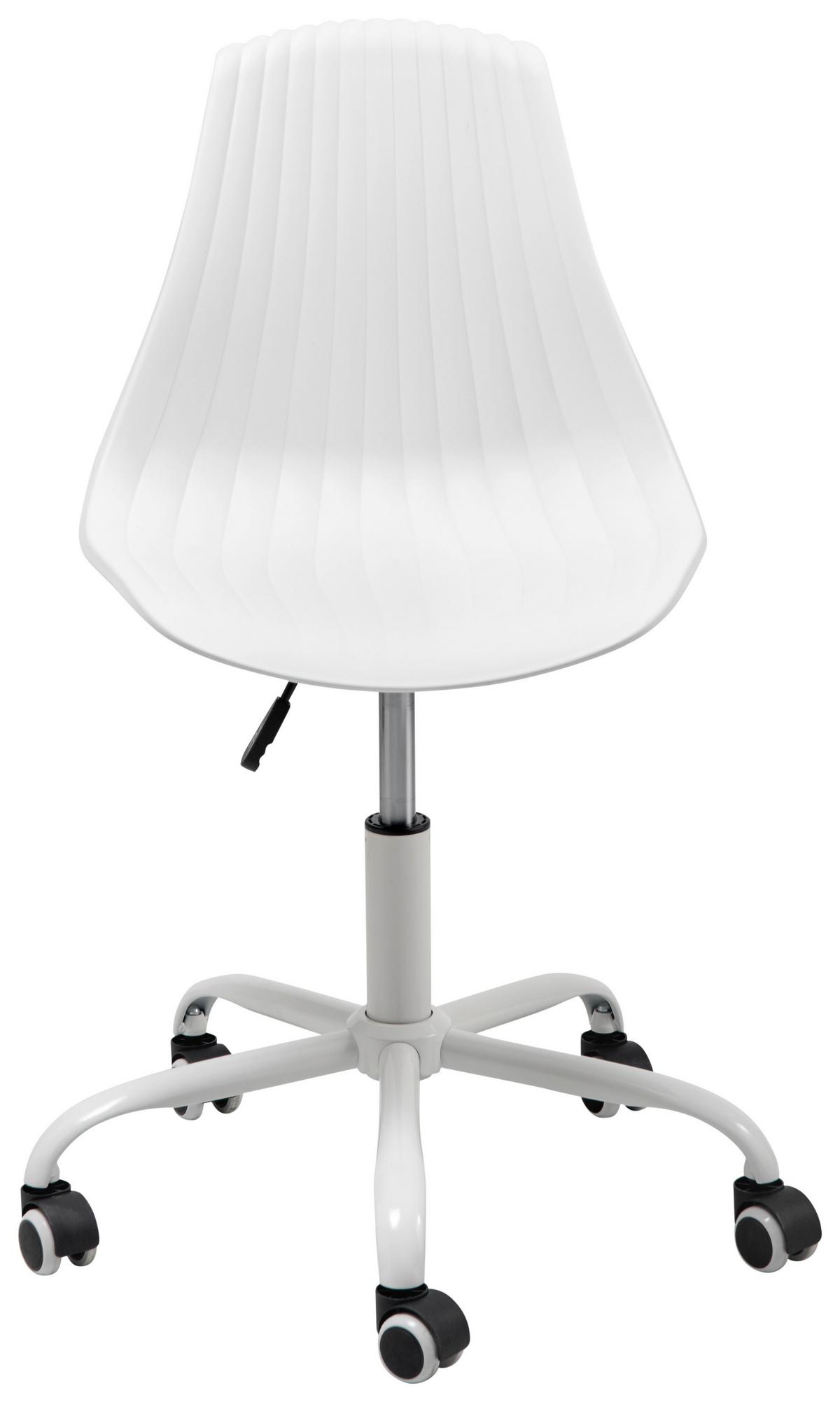 Drehstuhl Devon - Weiß, LIFESTYLE, Kunststoff/Metall (44/75-85/56cm) - Livetastic