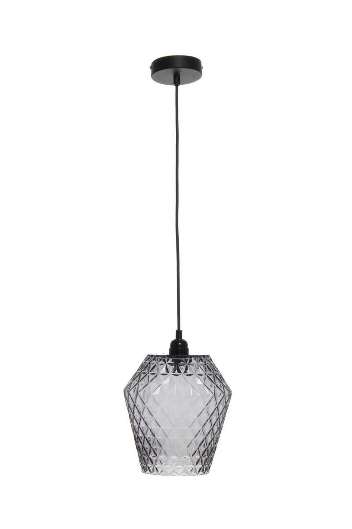 Hängeleuchte Lumi H: 27 cm 1-Flammig - Grau, Trend, Glas (20/27/20cm) - Kayoom