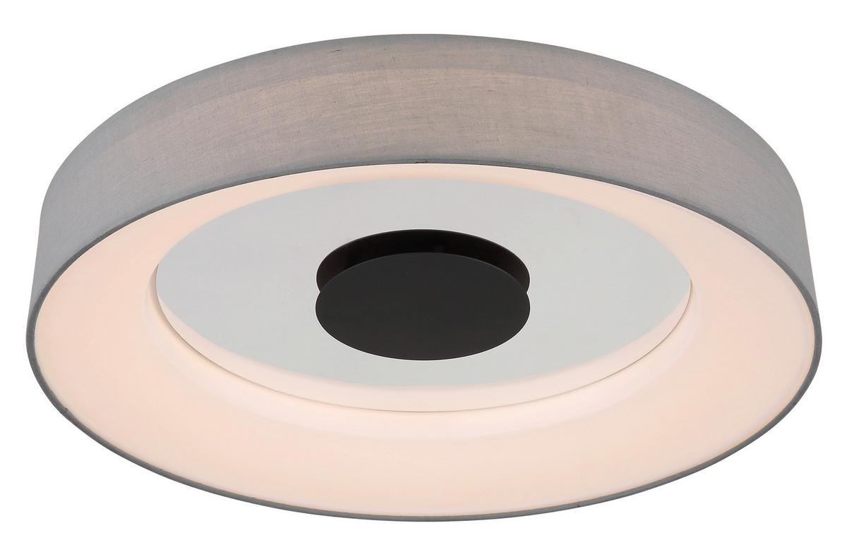 LED-Deckenleuchte 48372-30 - Chromfarben/Opal, Trend, Kunststoff/Textil (46,8/9,8cm) - Globo