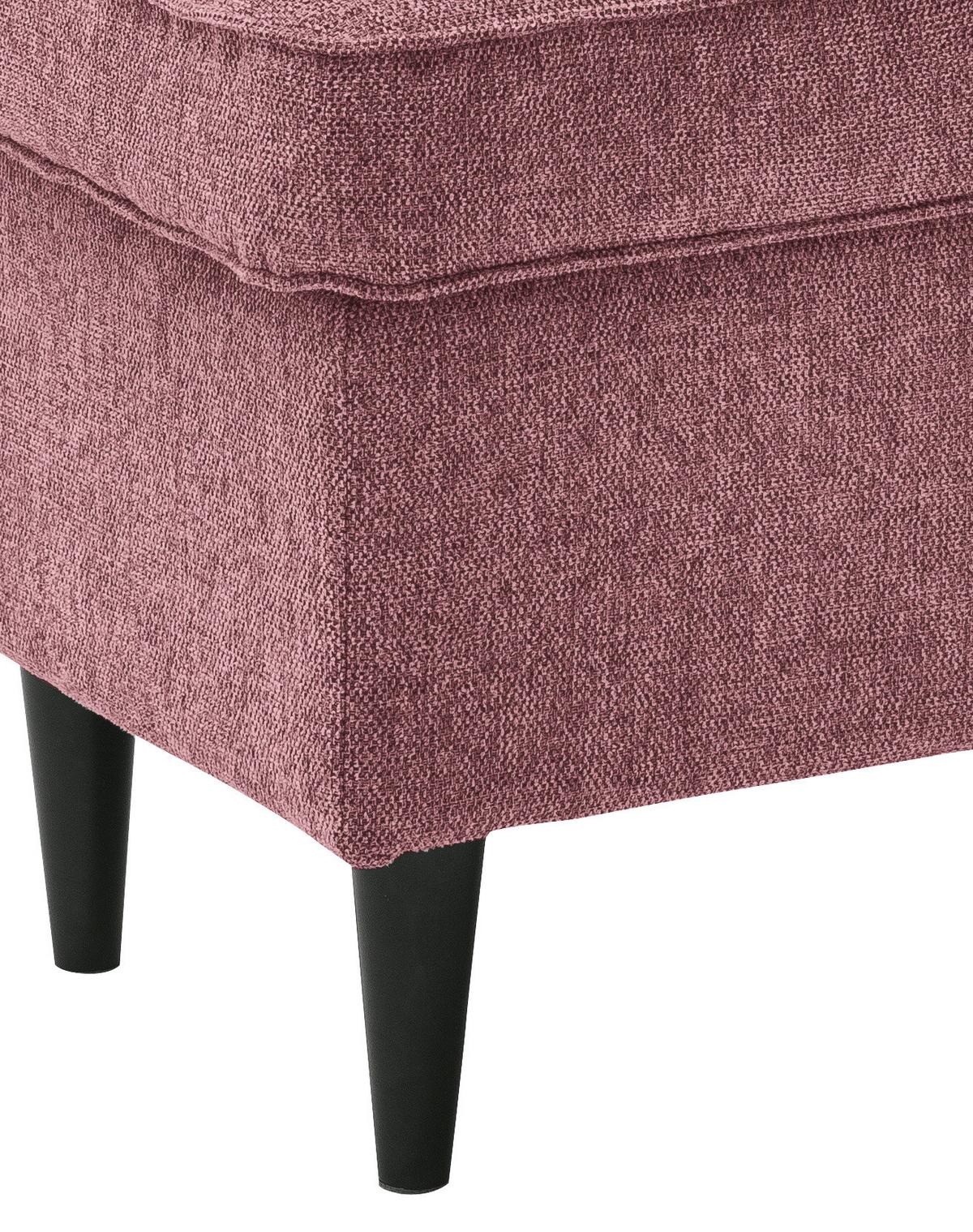 Hocker Oskar - Schwarz/Rosa, Basics, Holzwerkstoff/Textil (63/43/42cm) - MID.YOU