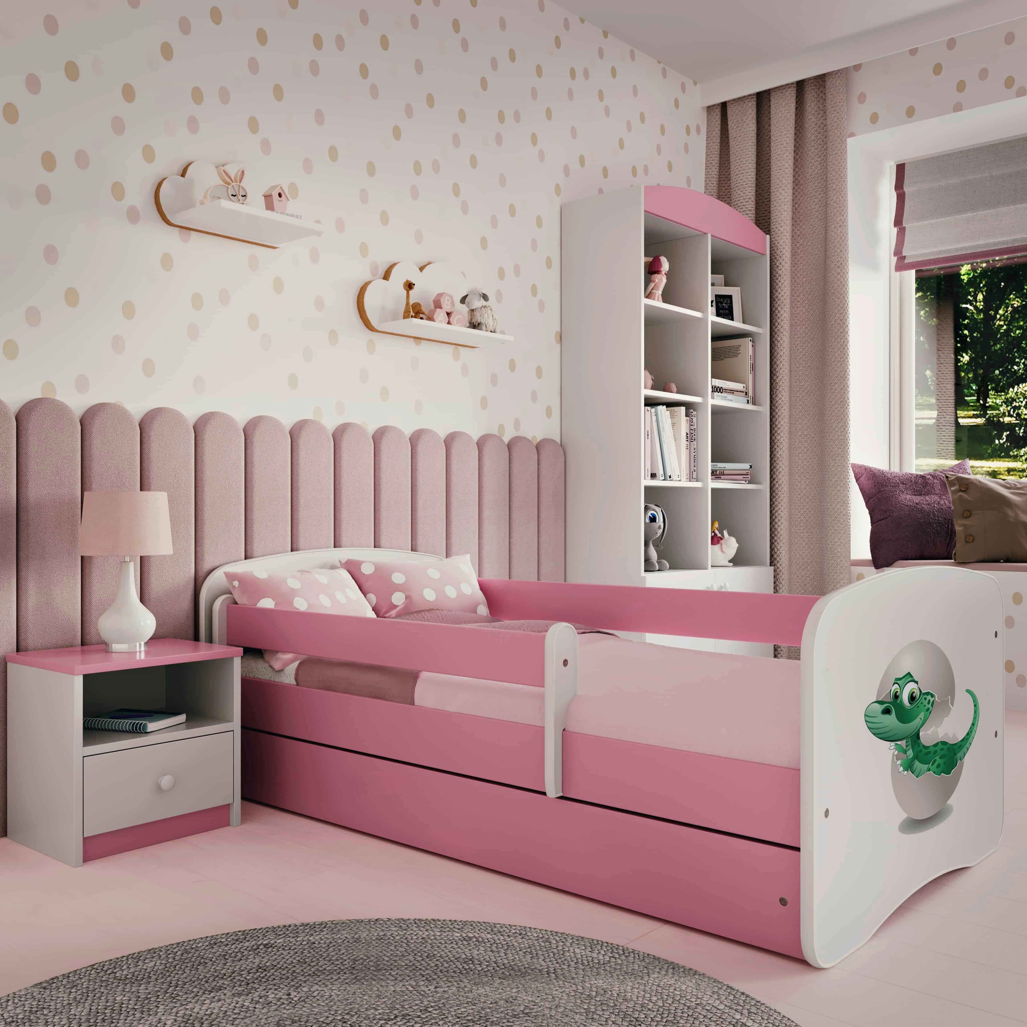Kinder-/Juniorbett Babydreams inkl. Matratze 80x160 - Pink/Birkefarben, MODERN, Holz/Holzwerkstoff (80/160cm) - MID.YOU