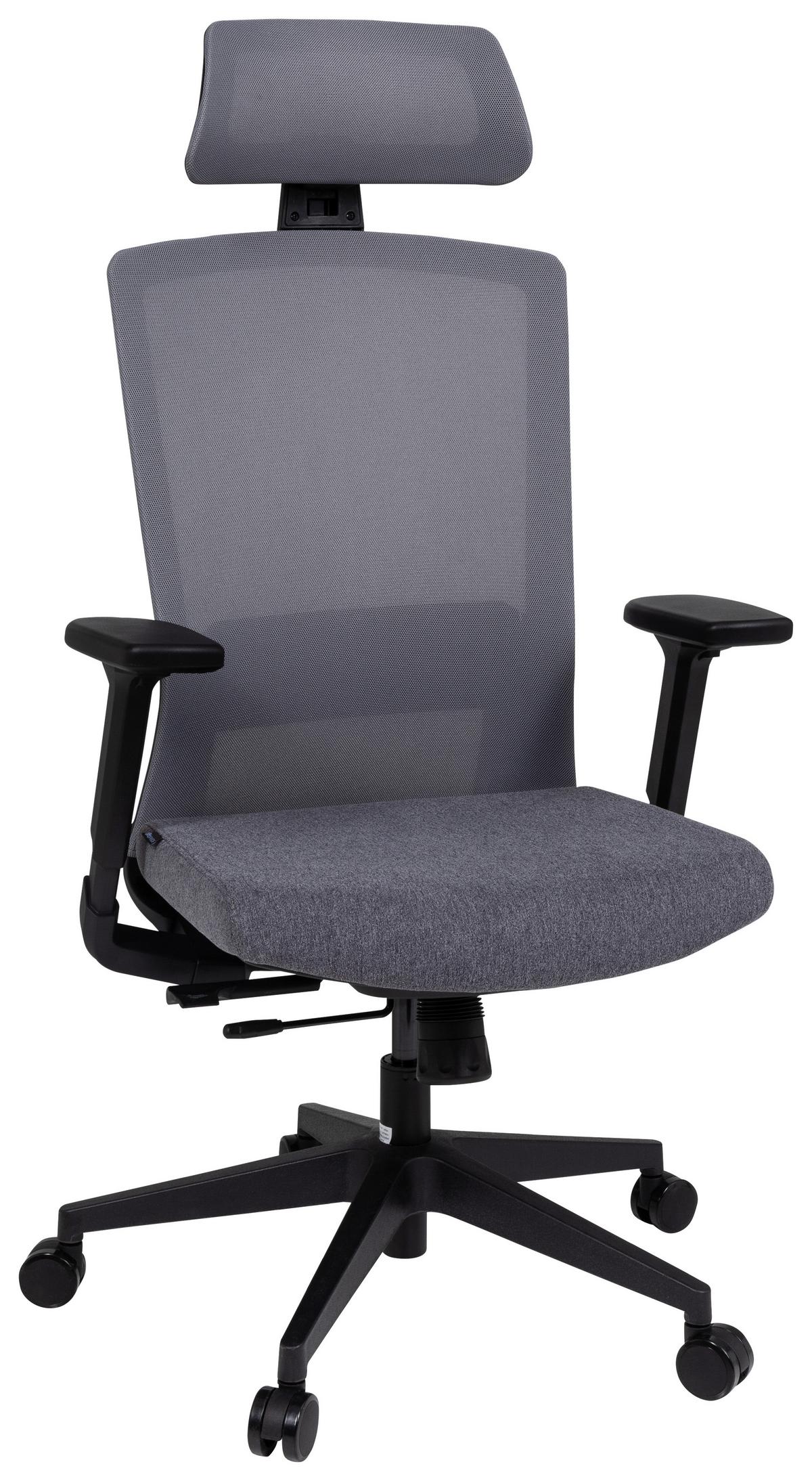 Drehstuhl Captivo Grau/Schwarz - Schwarz/Grau, MODERN, Kunststoff/Textil (66/117/62cm) - MID.YOU
