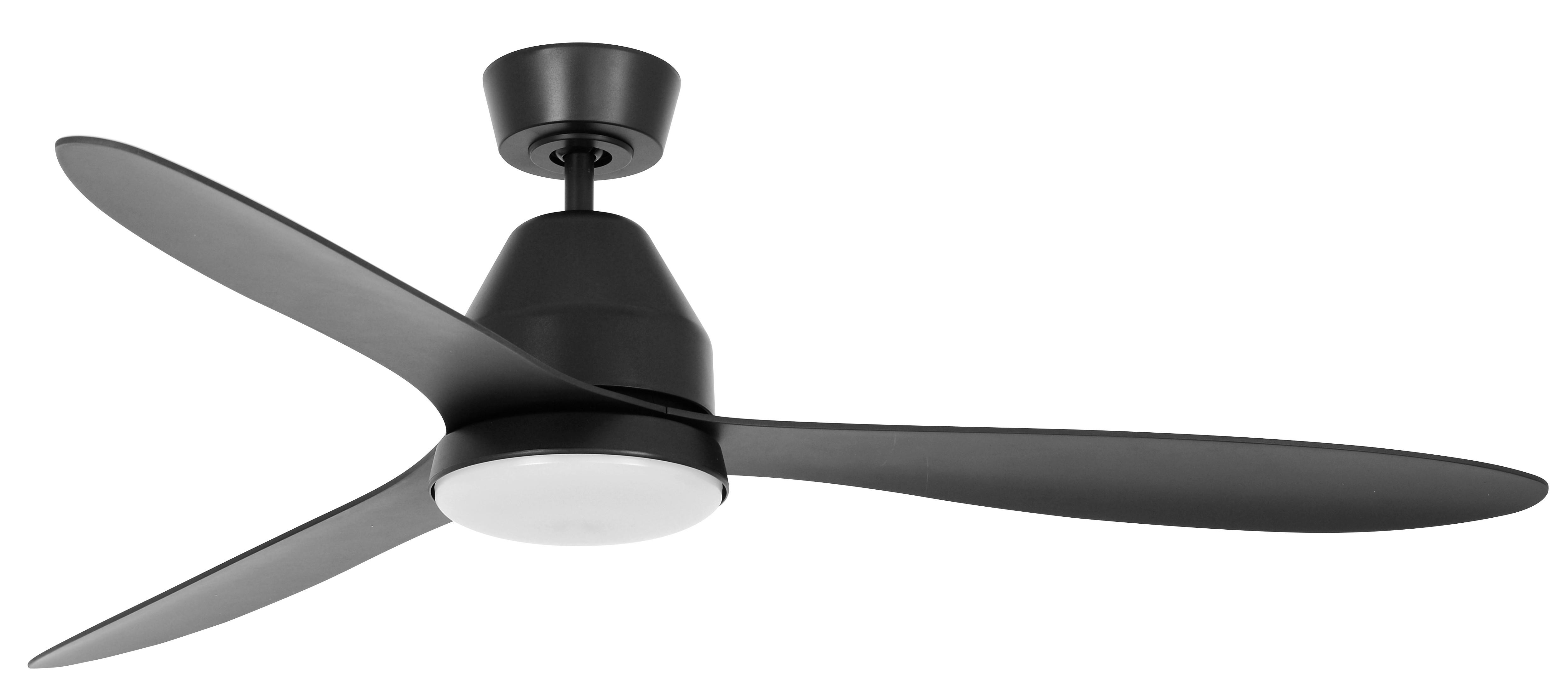 Deckenventilator Whitehaven Schwarz 3-Flügel, - Schwarz, Basics, Kunststoff (142/33cm) - P & B